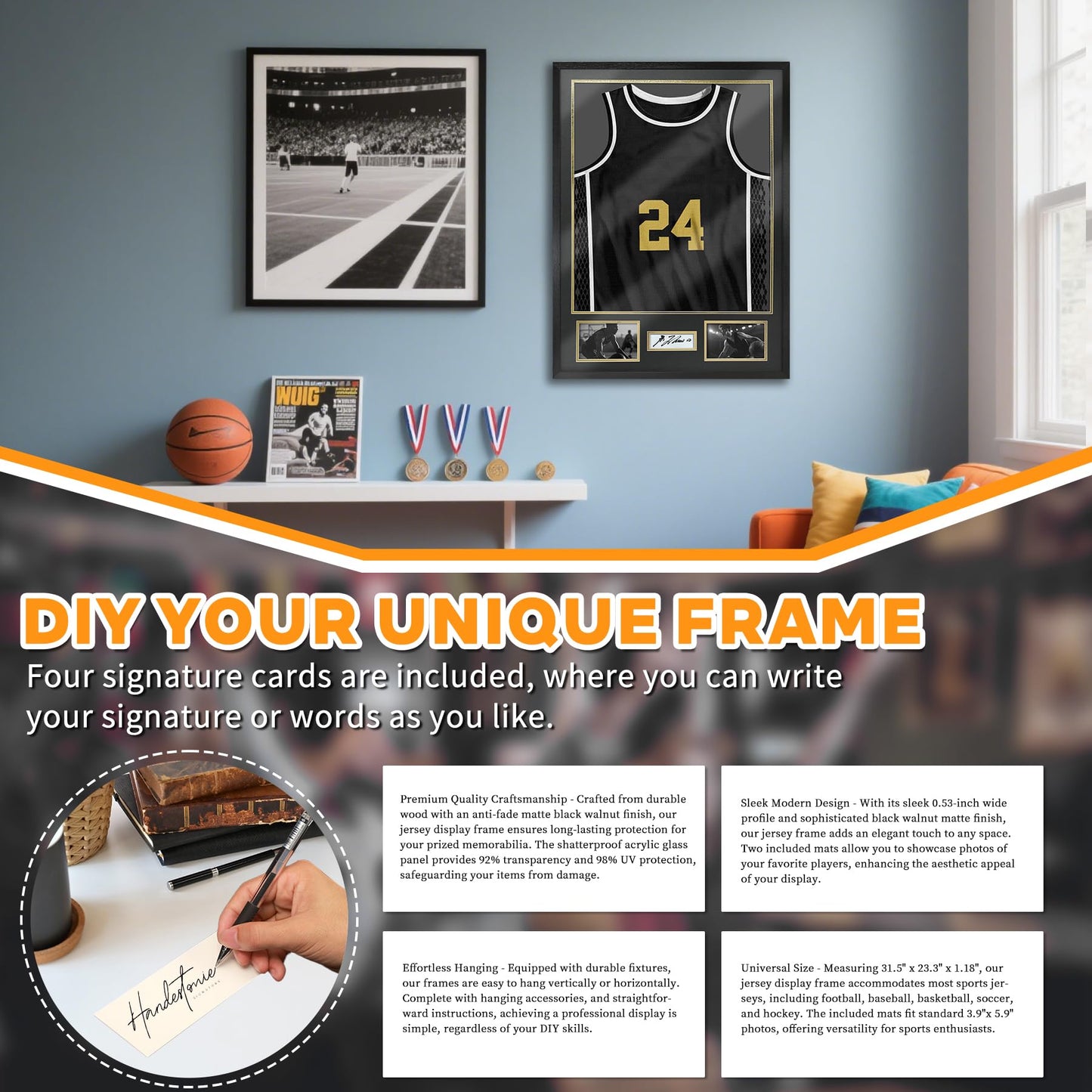 98% UV Protection Acrylic Solid Wood Jersey Frame Display Case mysite