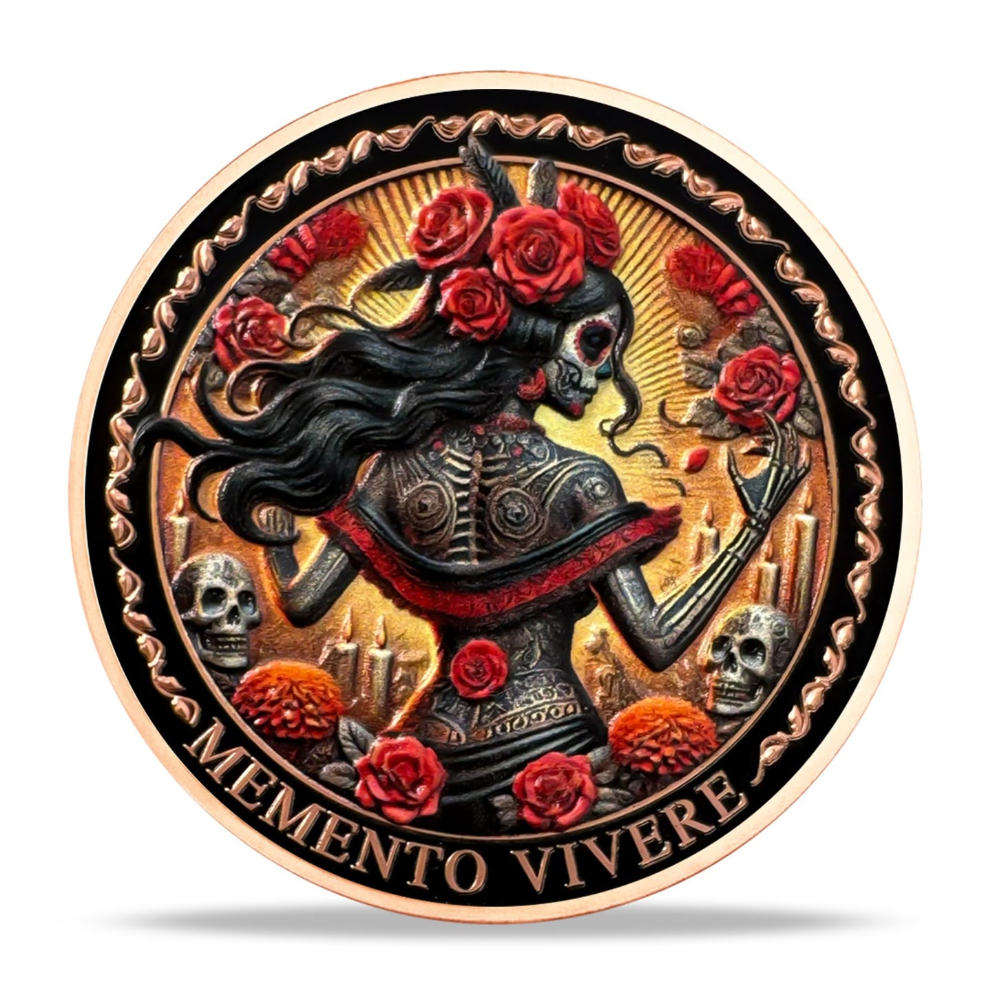 Amor Fati Day of The Dead Inspired Daily Stoic Reminder Memento Challenge Coin mysite