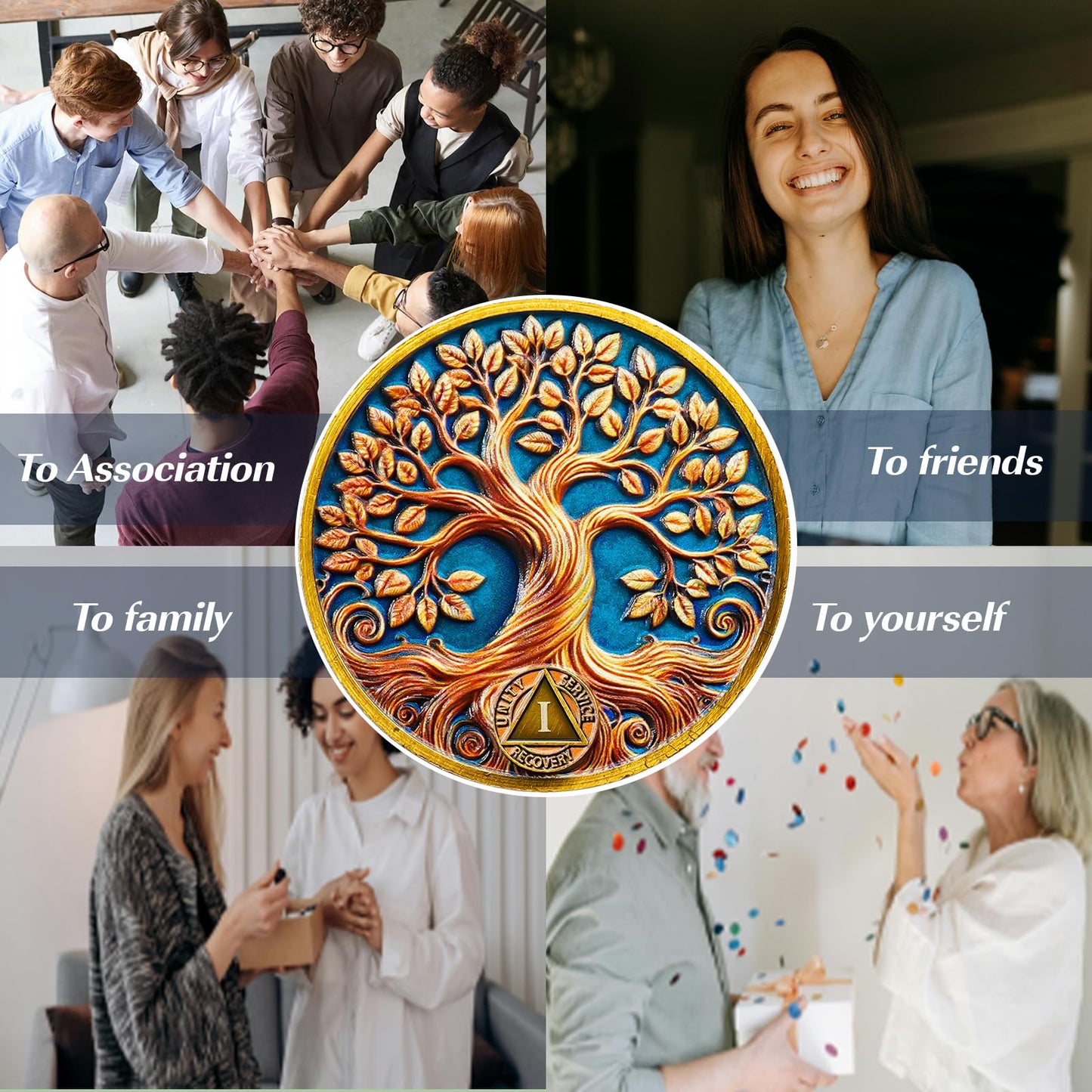 Personalized Recovery & Growth Tree of Life Sobriety Coin mysite