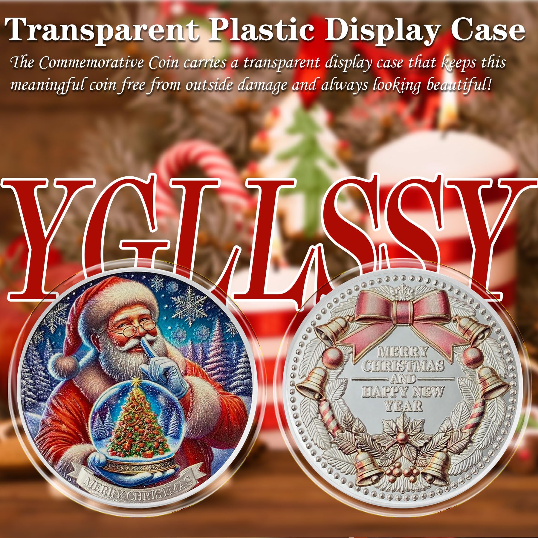 Crystal Ball Santa Claus Coin Merry Xmas Commemorative Coin mysite