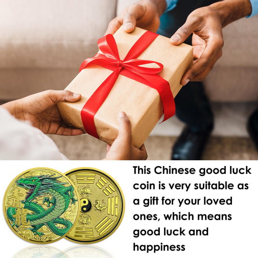 Chinese Coins Ancient Mythical Creatures Blue Dragon Lucky Coin Lottery Ticket Scratcher Tool Attract Good Luck Novelty Coins Lucky Charms Challenge Coins mysite