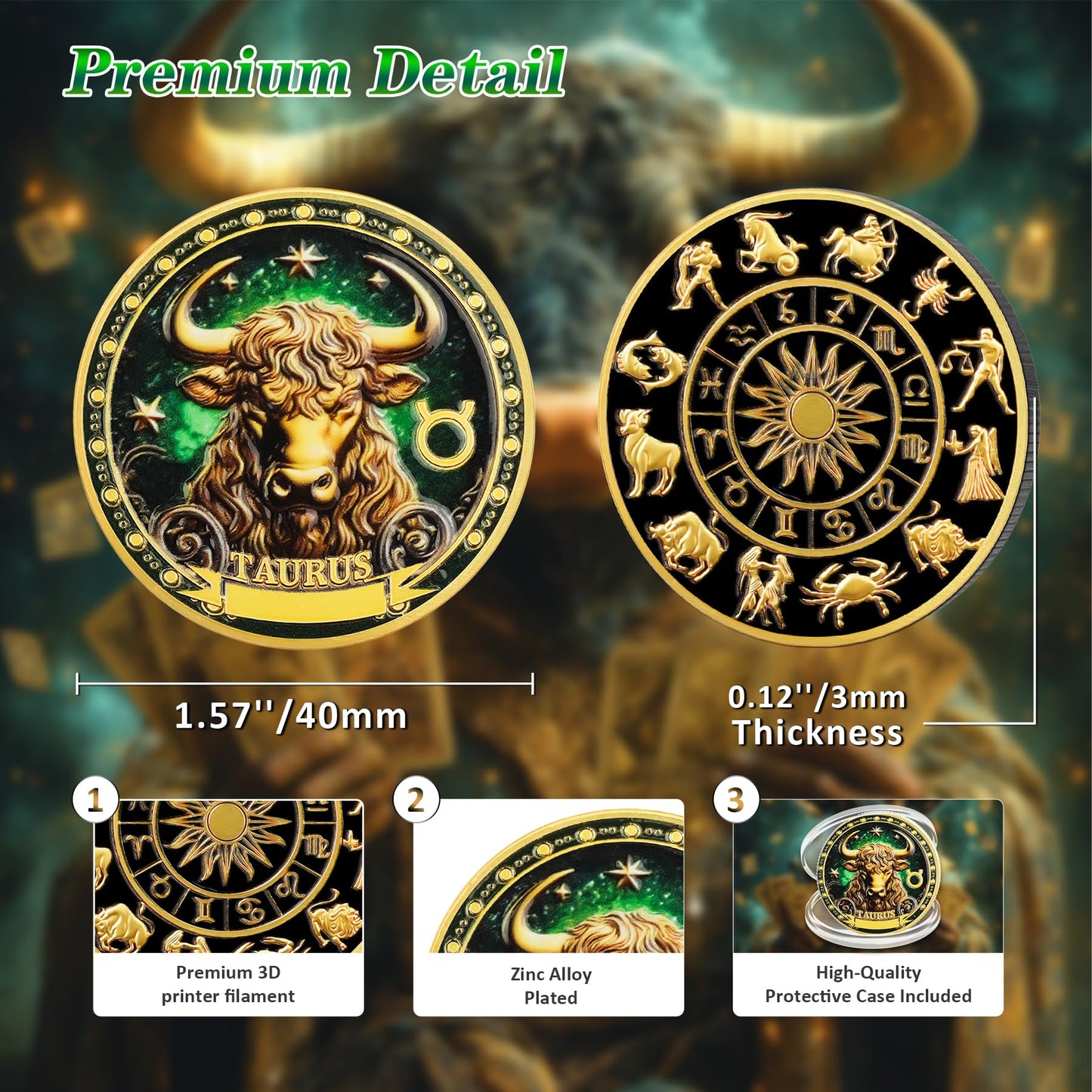 Taurus 12 Zodiac Challenge Coin mysite