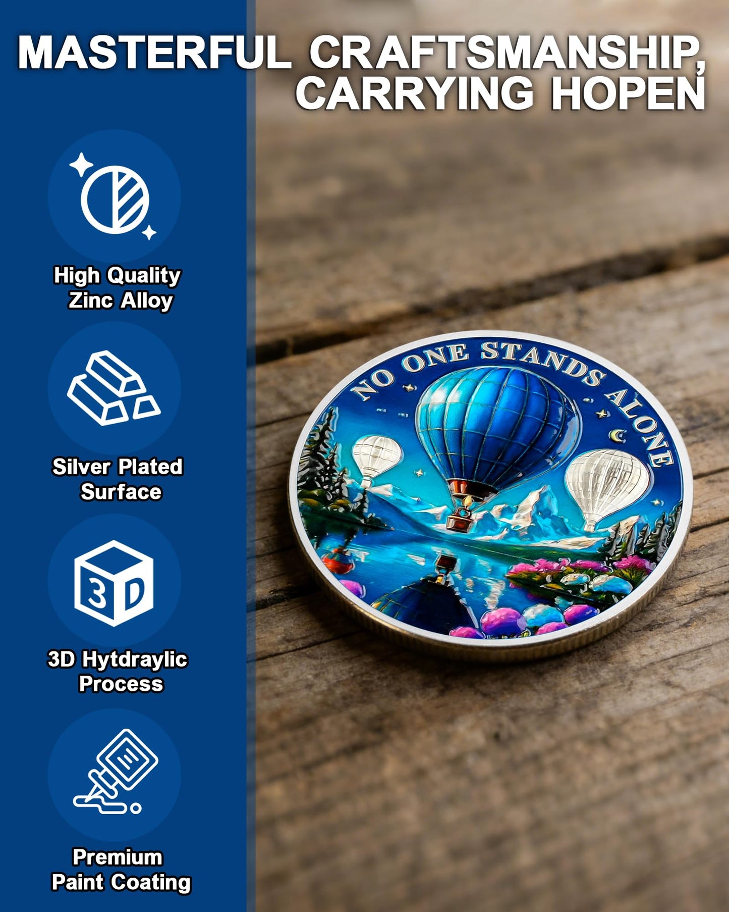 Al-Anon Sobriety Coin | Hot Air Balloon and Inspirational Quotes Design - Recovery Medallion for Self-Care and Spiritual Healing - Sobriety Gift for Family Groups and Alateen YRCKUDZKG