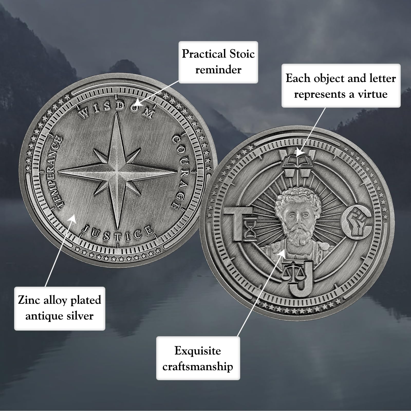 Cardinal virtues coin four virtues Stoic coin mysite