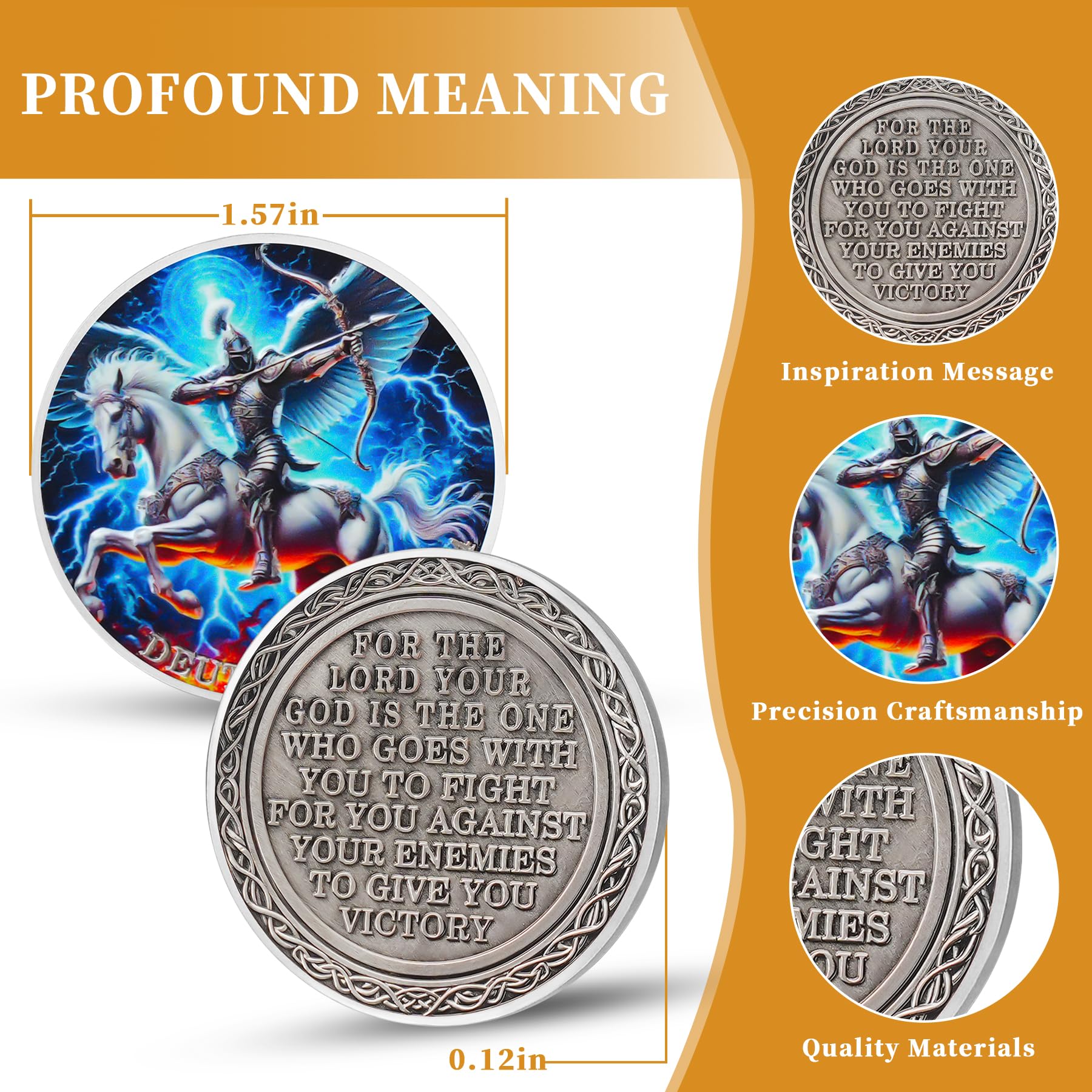 Archangel Warrior Victory Deuteronomy Christian Challenge Coin mysite