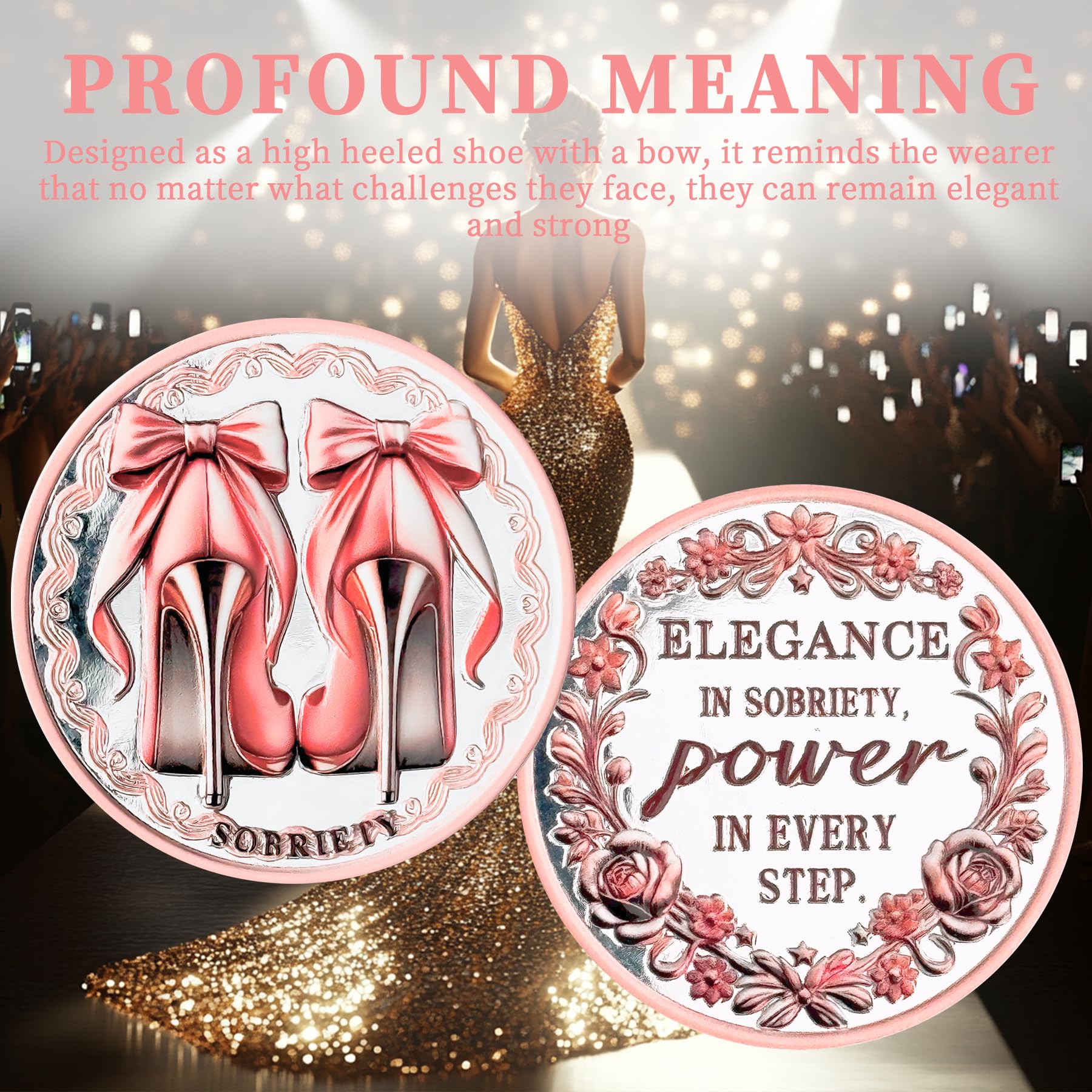 Bow Tie & High Heels Affirmation Sobriety Coin mysite