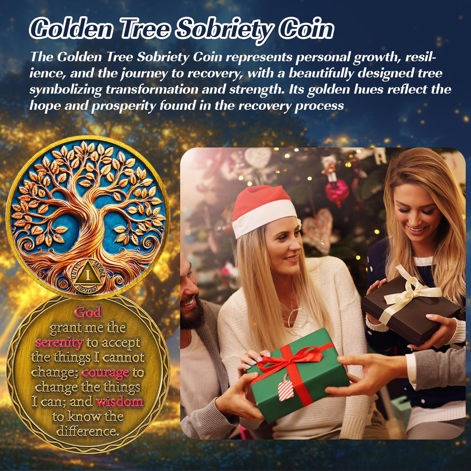 Personalized Recovery & Growth Tree of Life Sobriety Coin mysite