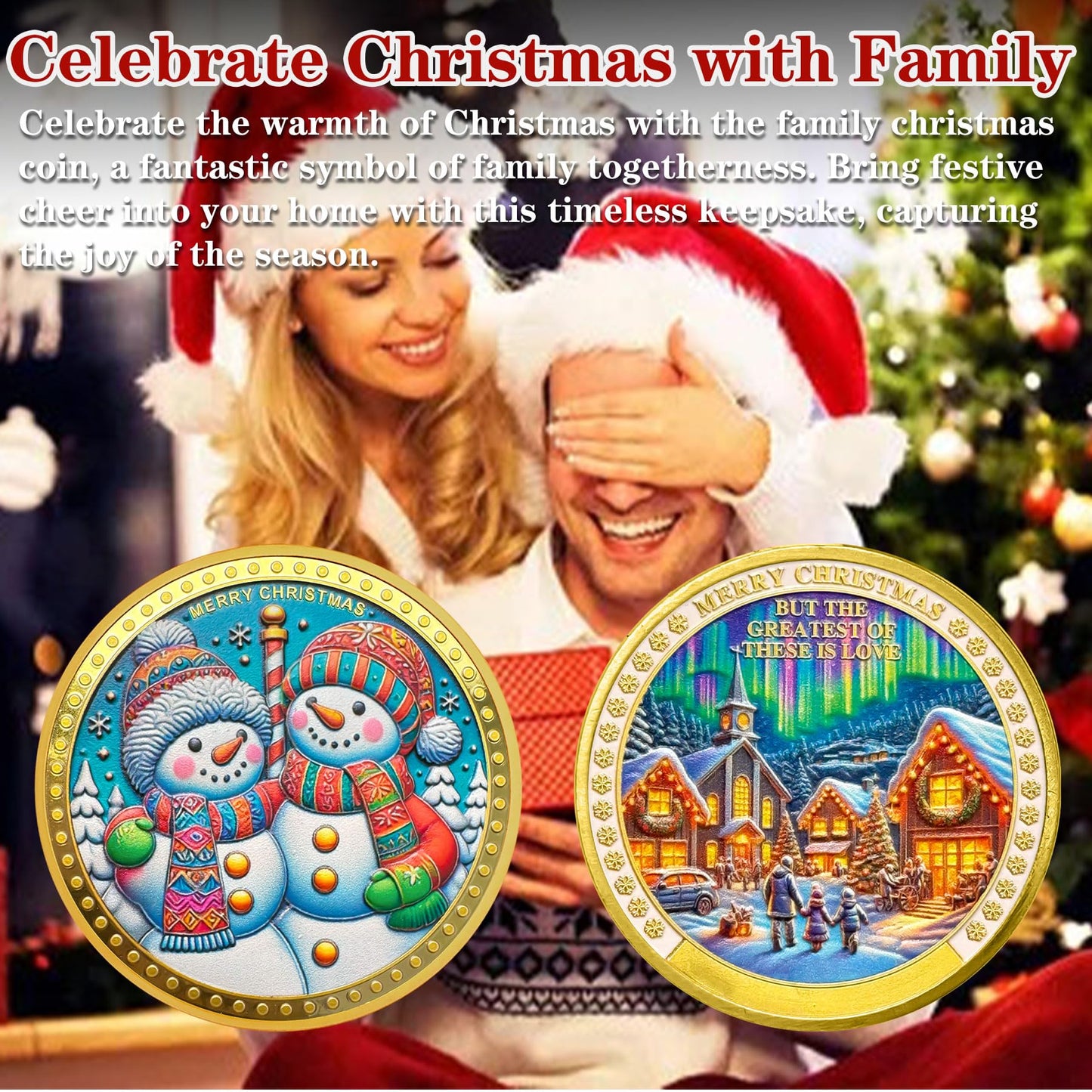 Merry Xmas Challenge Coin Happiness Family Santa Claus Commemorative Coin mysite