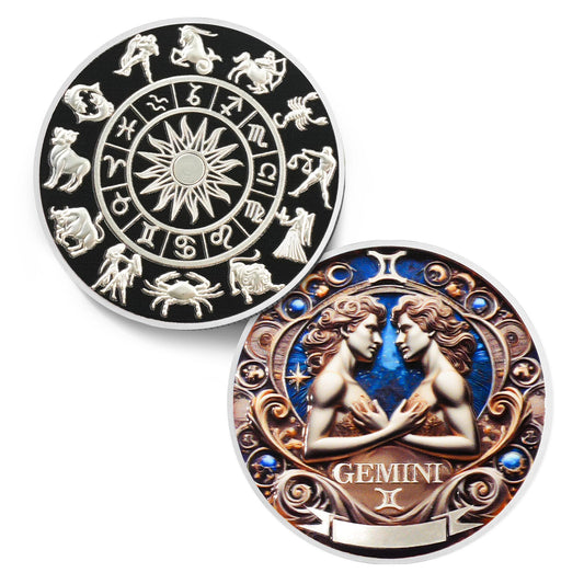 Cool Gemini 12 Zodiac Protective Talisman Challenge Coin mysite