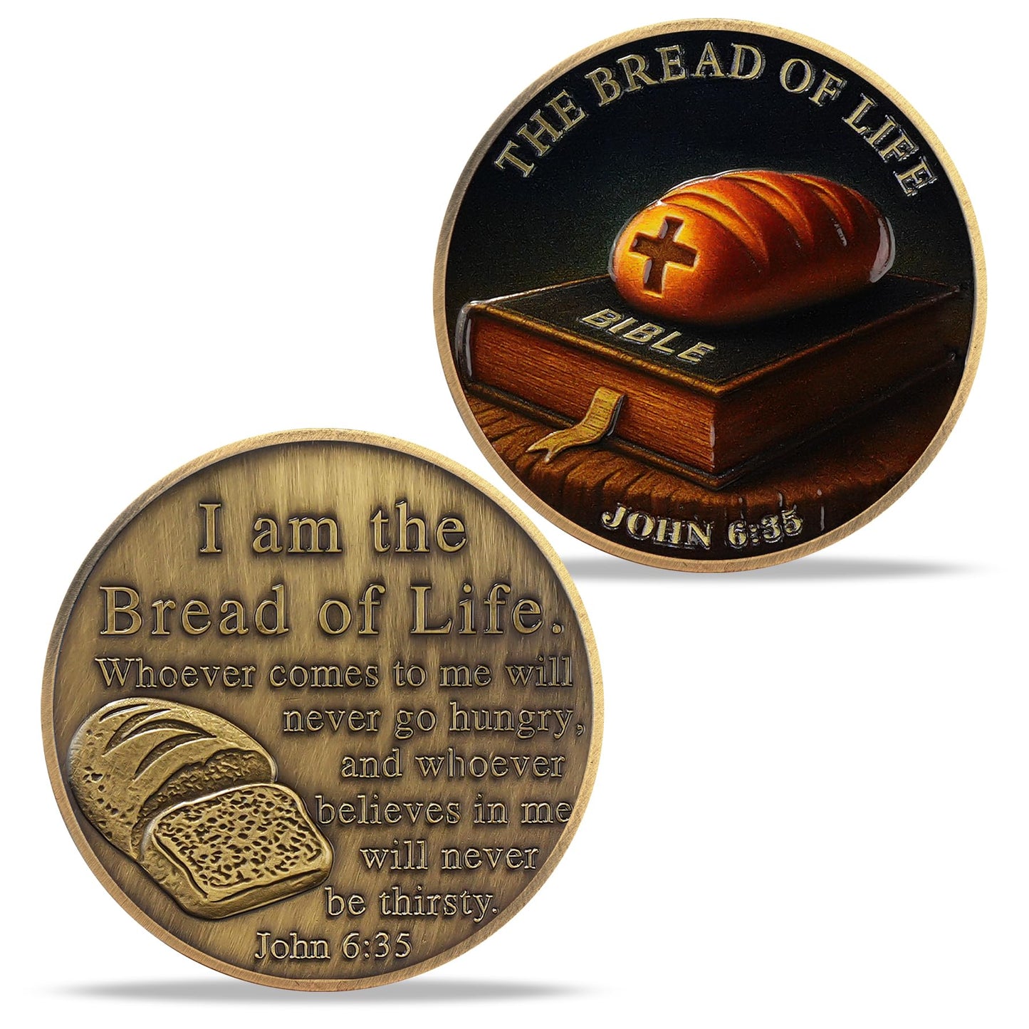 Bible Bread Religious Coin Inspirational Bible Verse Medallion mysite