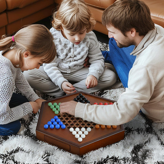 15" Large Upgraded Wooden Chinese Checkers Game Board mysite