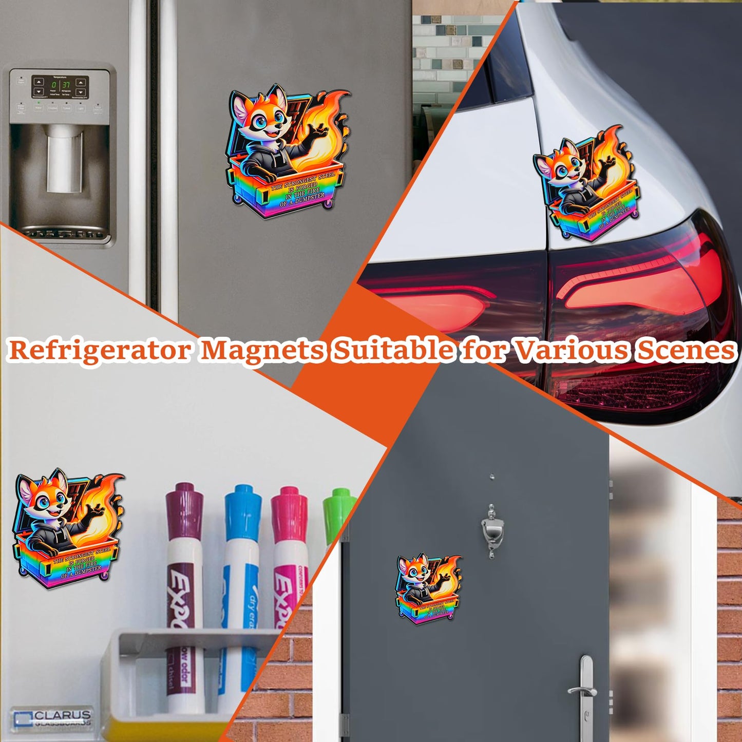 Dumpster Fire Fox Fridge Magnets mysite