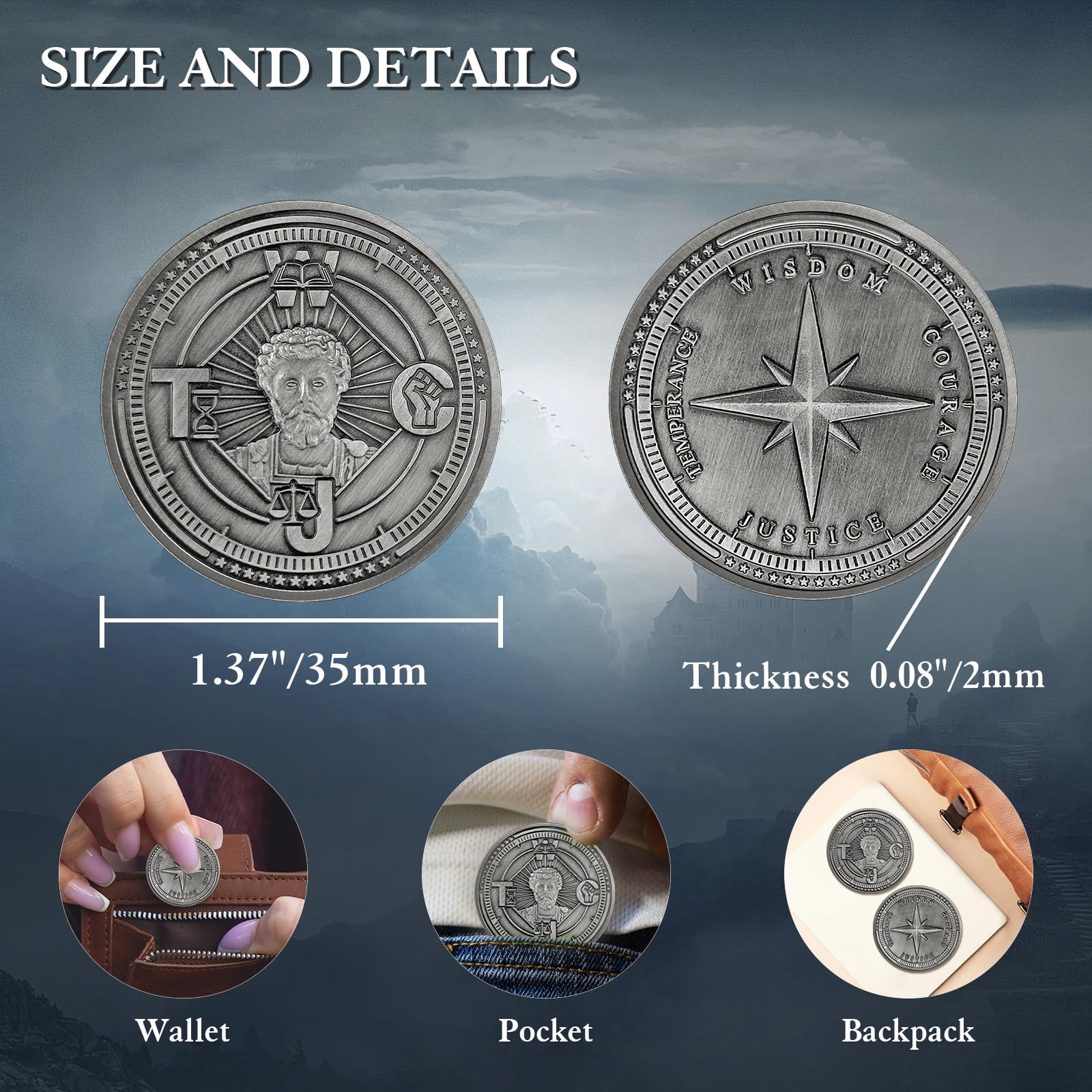 Cardinal virtues coin four virtues Stoic coin mysite