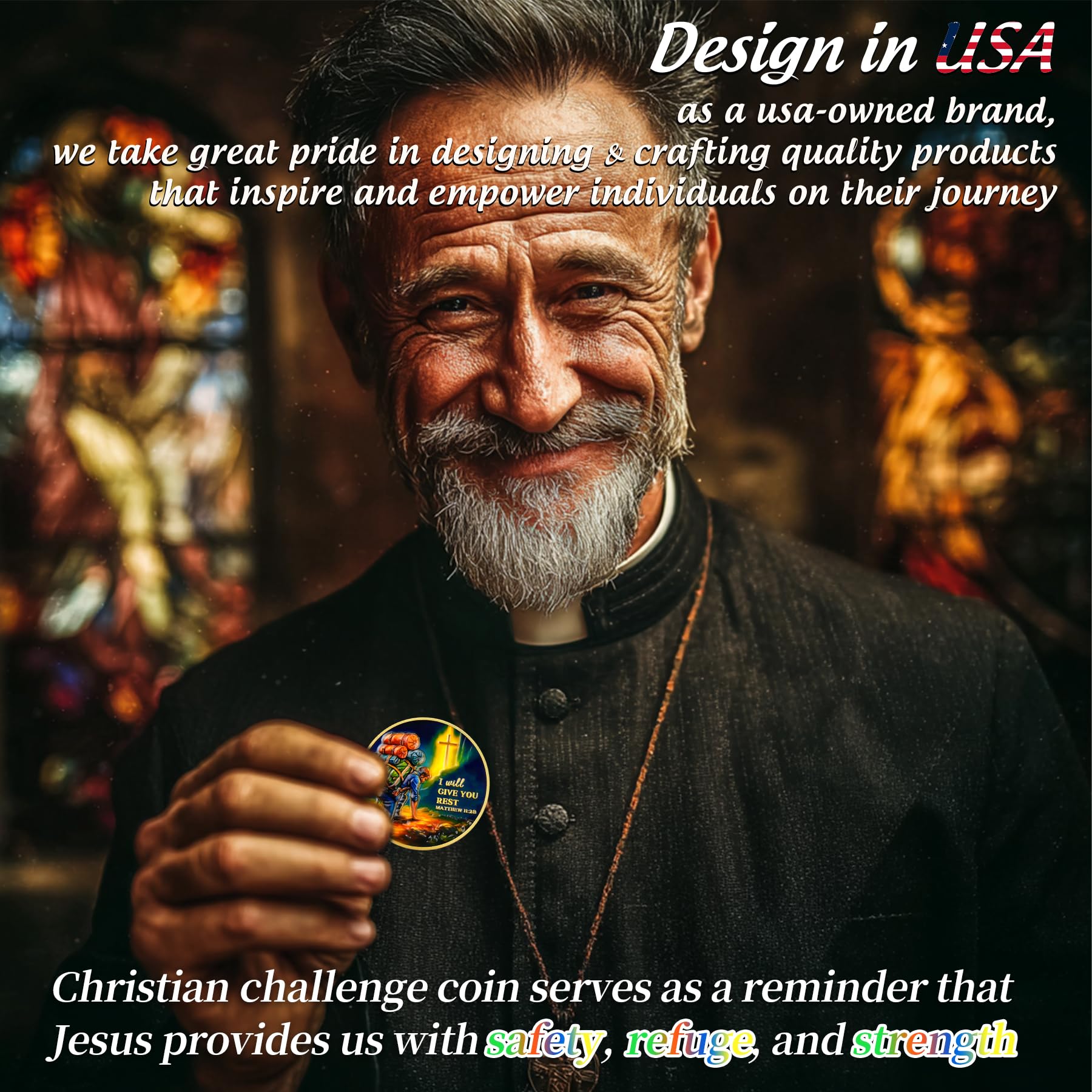I Will Give You Rest Christian Challenge Coin mysite