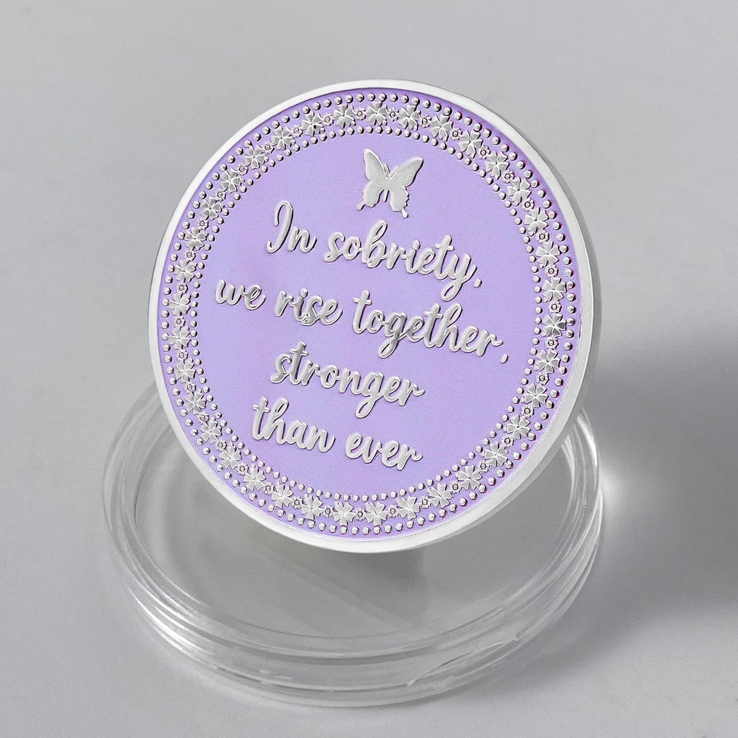 Inspirational Butterfly Recovery Token with Serenity Prayer Sobriety Coin mysite