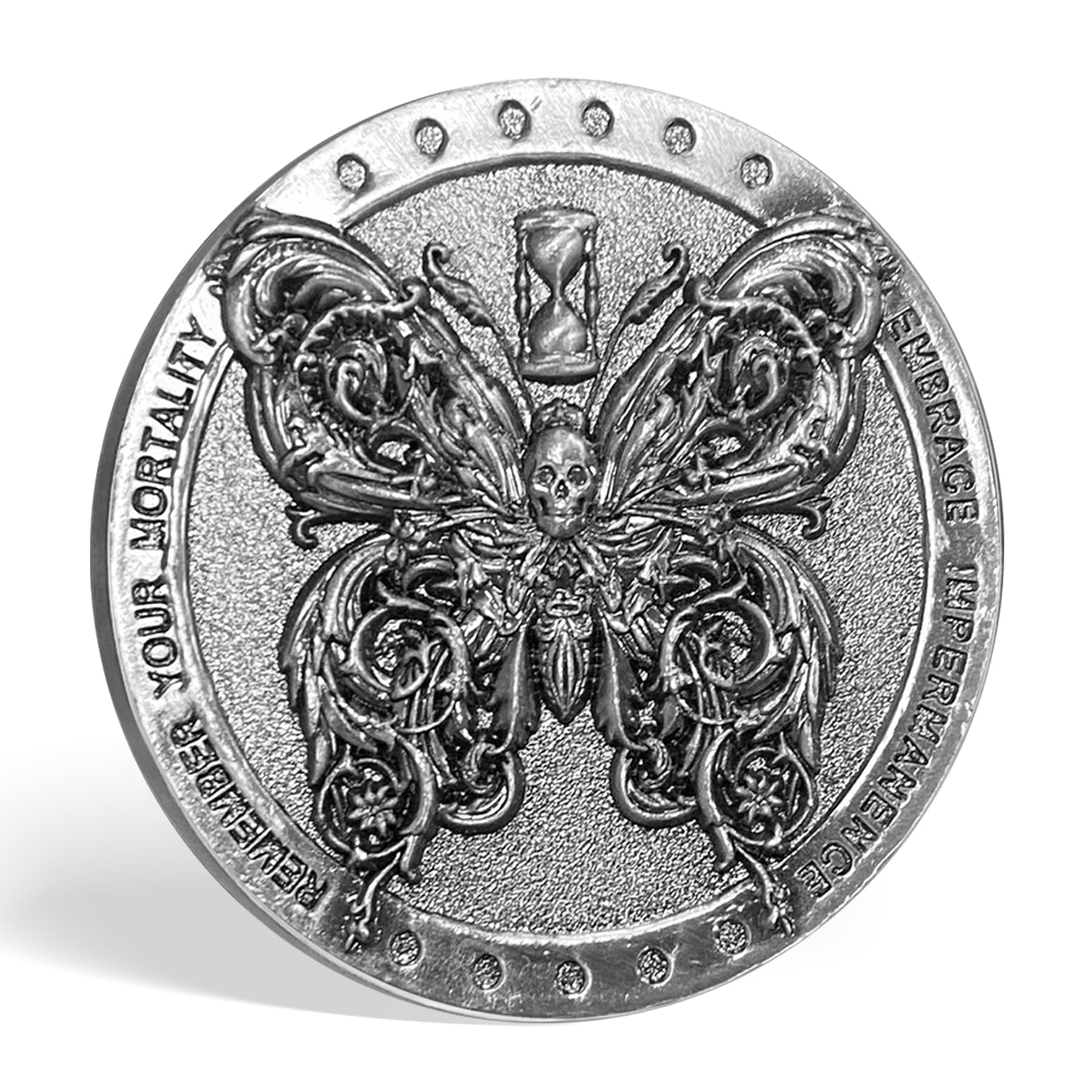 Memento Mori Coin Memento Vivere Skull Token Carpe Diem Reminder mysite