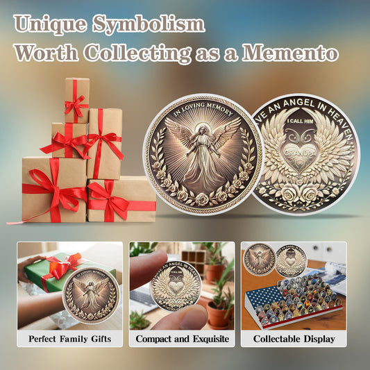 I Have an Angel in Heaven I Call Him Grandpa MemorialChallenge Coins mysite