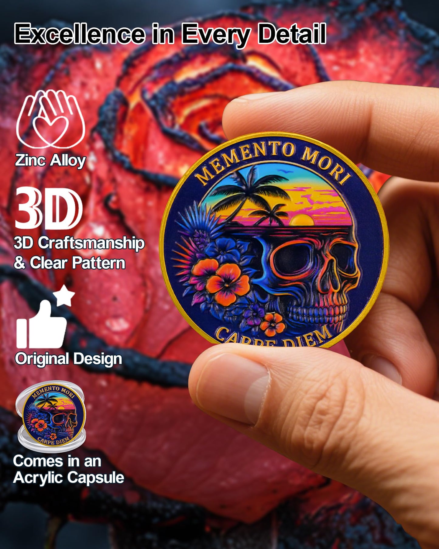 Memento Mori Coin Skull Challenge Coins Carpe Diem Coin mysite