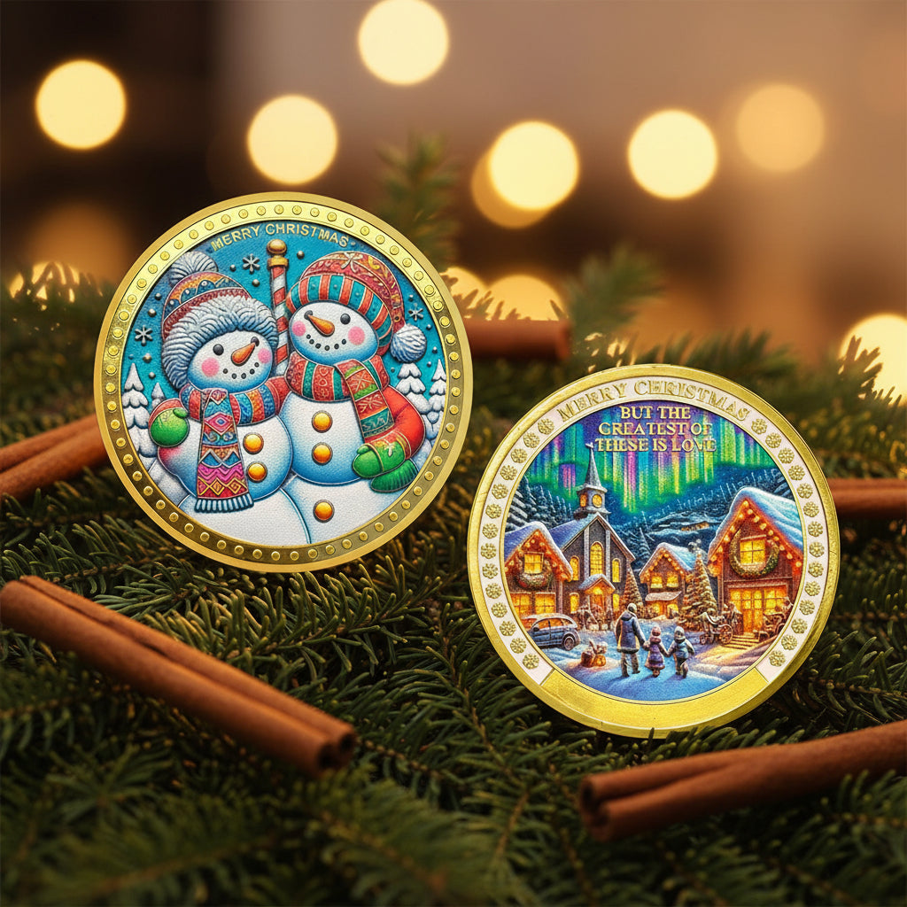 Merry Xmas Challenge Coin Happiness Family Santa Claus Commemorative Coin mysite