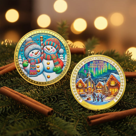 Merry Xmas Challenge Coin Happiness Family Santa Claus Commemorative Coin mysite