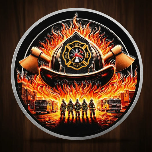 Firefighter Helmet and Double Axe Knight Challenge Coin mysite