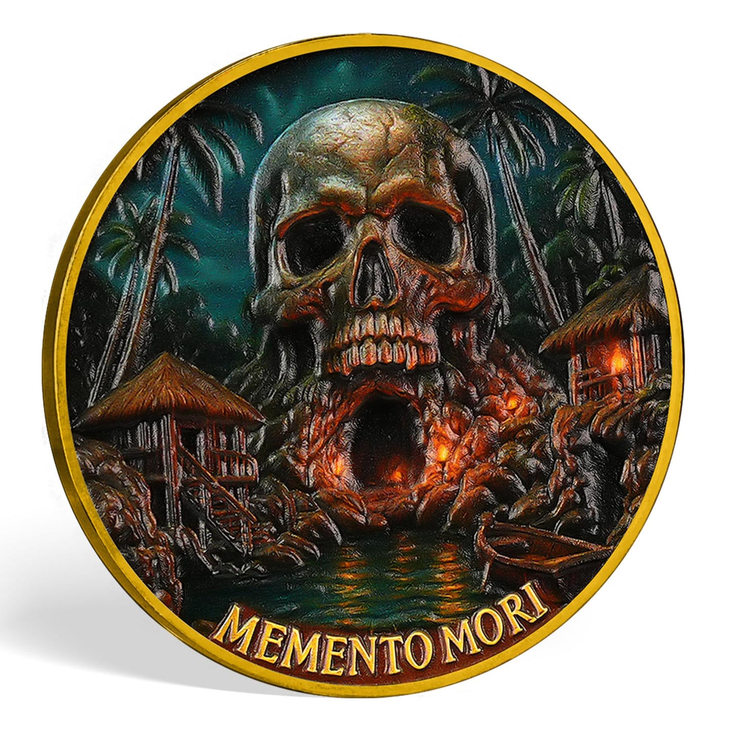 Memento Mori Challenge Coin Skull Cave & Hourglass Token with Life is Limited Make Every Day Count Pocket Coin mysite