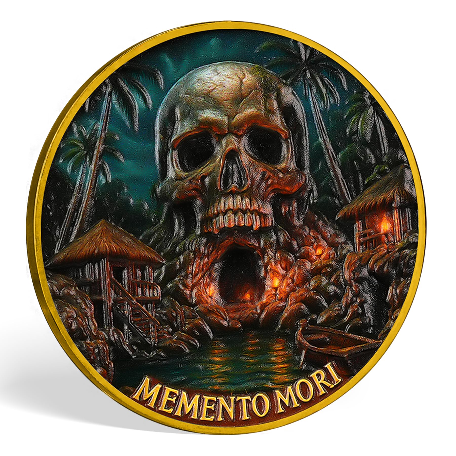 Memento Mori Challenge Coin Skull Cave & Hourglass Token with Life is Limited Make Every Day Count Pocket Coin mysite