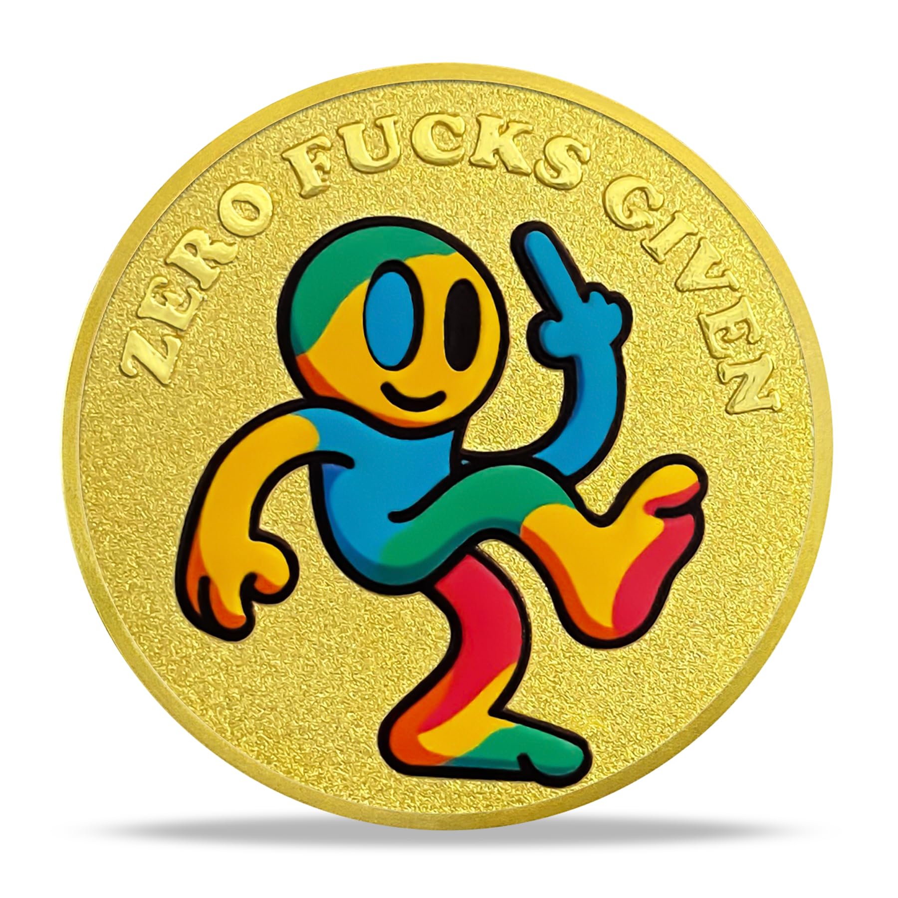 Middle Finger Challenge Coin Colorful Cartoon Smile Character Coin mysite