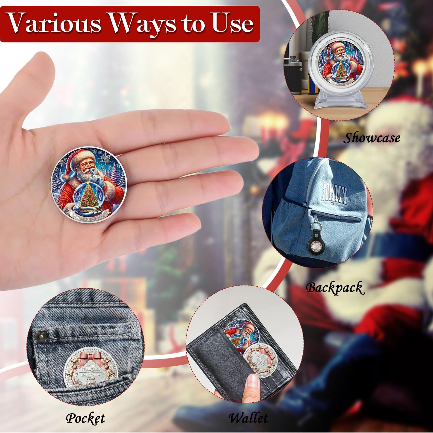 Crystal Ball Santa Claus Coin Merry Xmas Commemorative Coin mysite