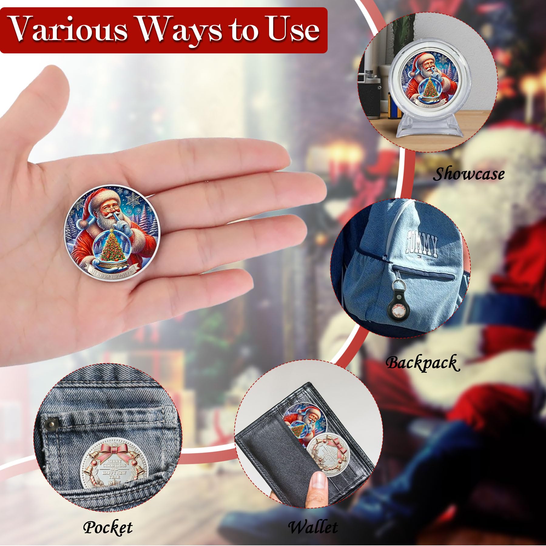 Crystal Ball Santa Claus Coin Merry Xmas Commemorative Coin mysite