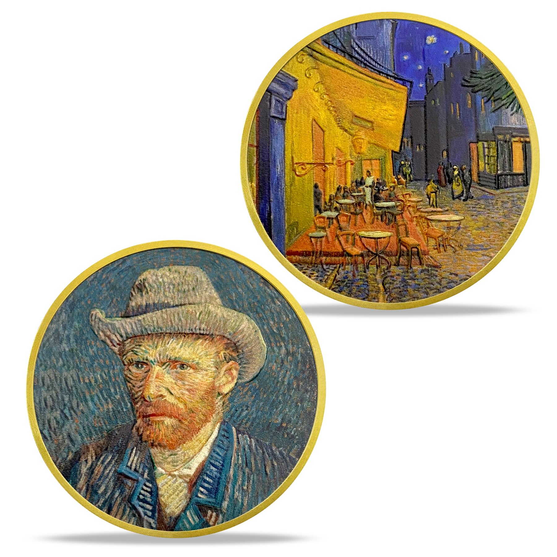 Coffee Shop Terrace at Night Art Coin Gifts Set mysite