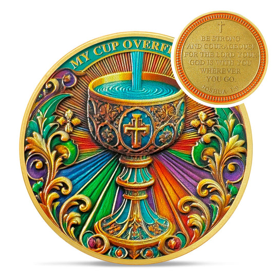 Colorful Holy Grail Christian Challenge Coin mysite