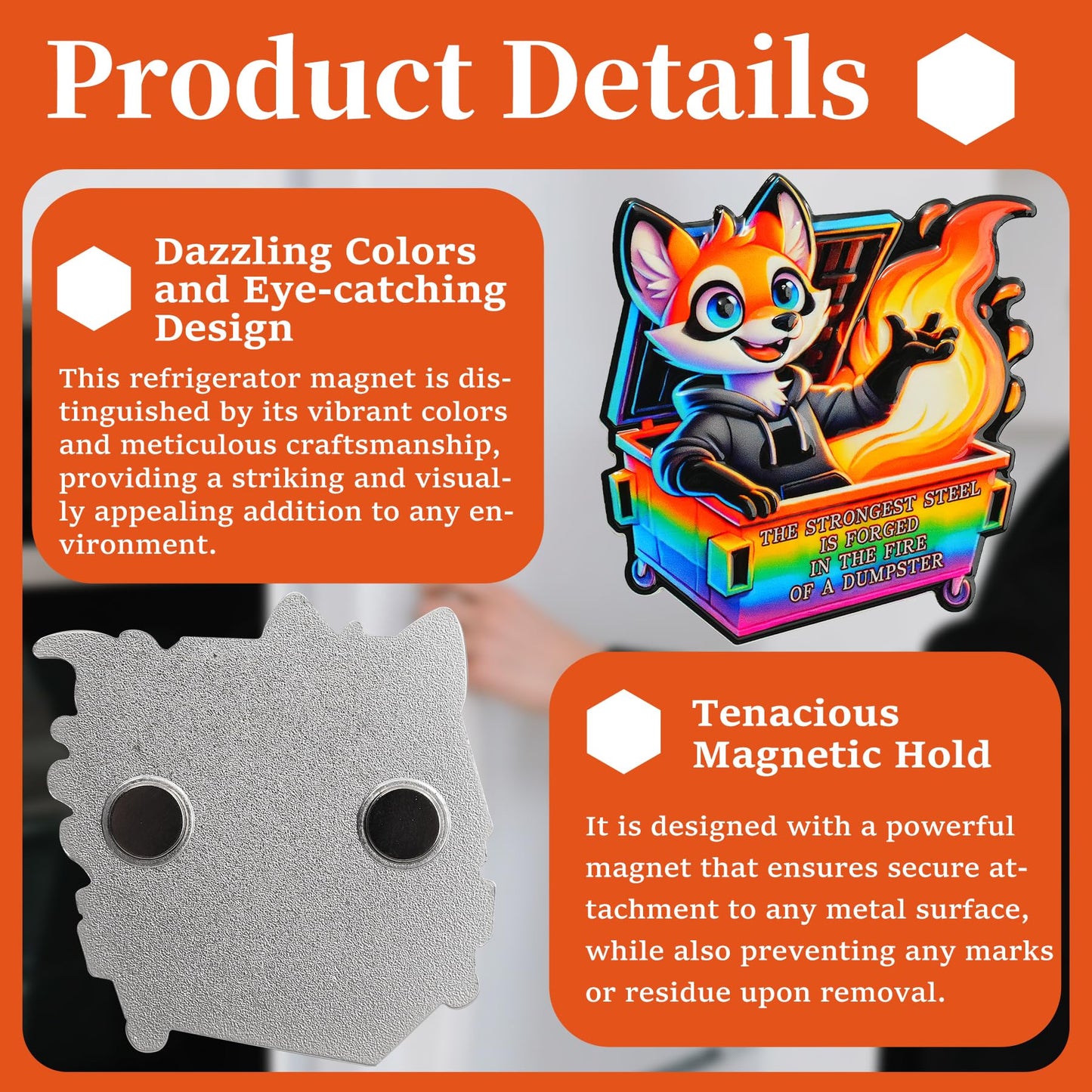 Dumpster Fire Fox Fridge Magnets mysite