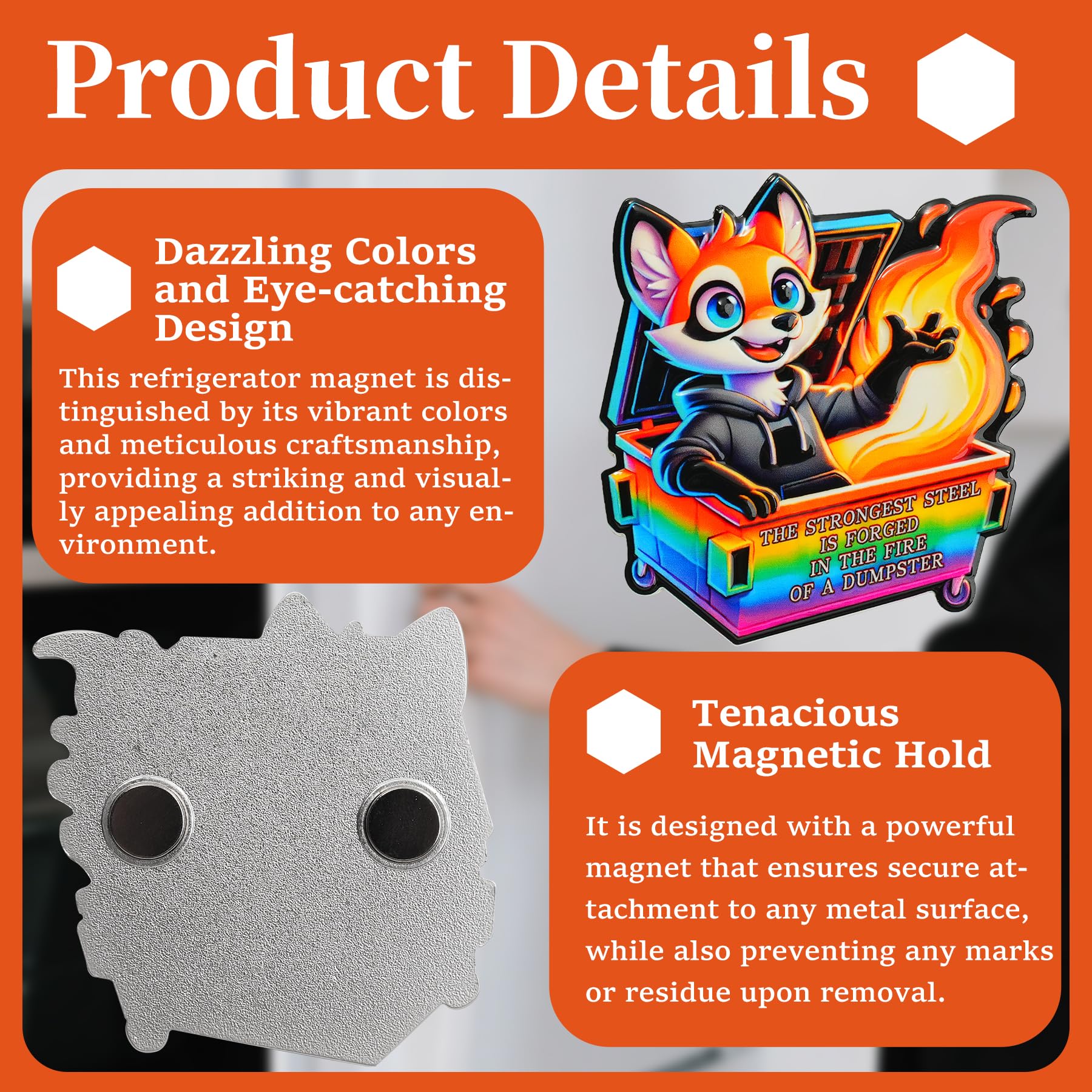 Dumpster Fire Fox Fridge Magnets mysite
