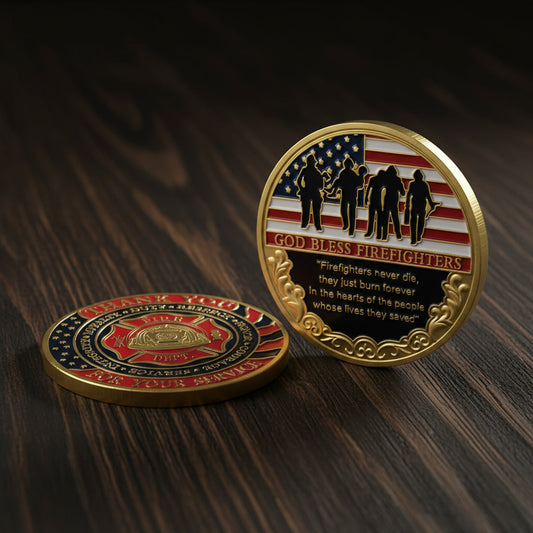 Firefighter Challenge Coin Thank You for Your Service mysite