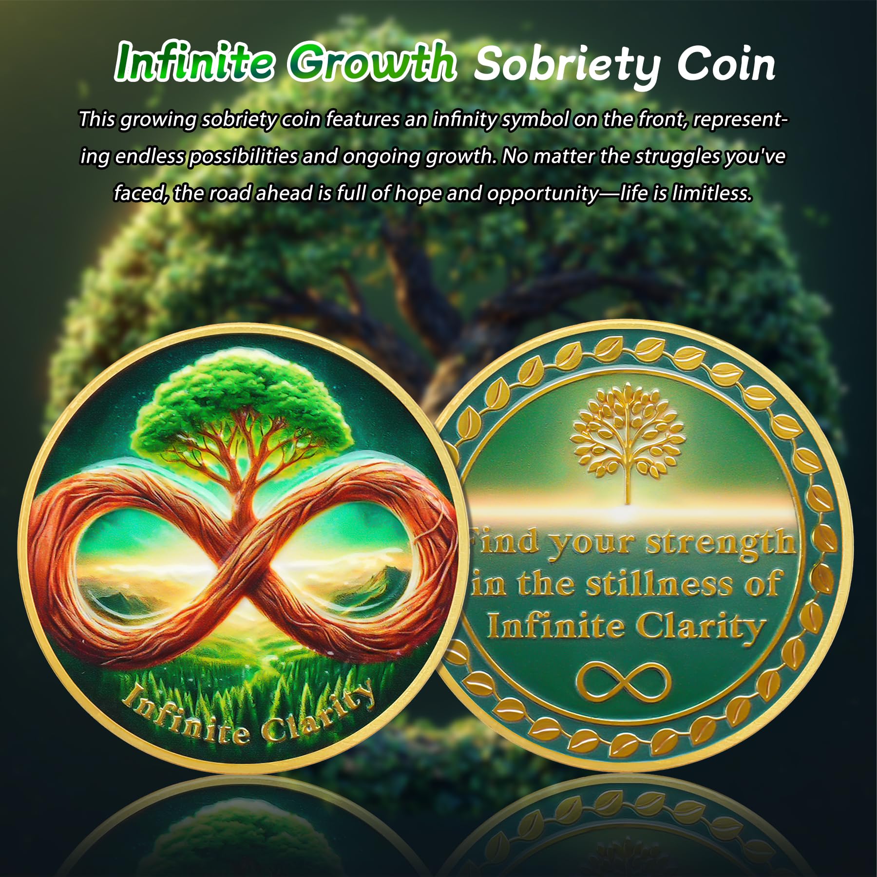 Addiction Recovery Infinite Growth Tree of Life Sobriety Coins mysite