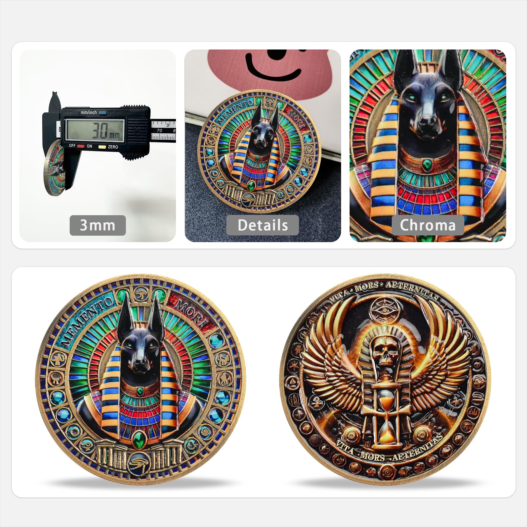 Colorful Anubis Inspirational Symbol of Protection Religious Coin mysite