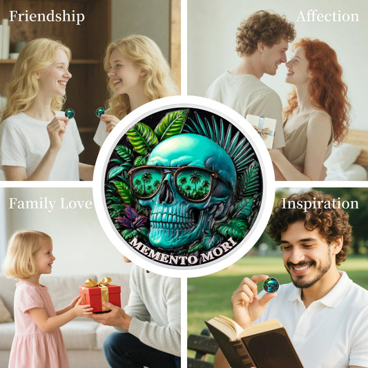 Memento Mori Coin Memento Vivere Coin Skull Philosophy Life and Death Coin mysite