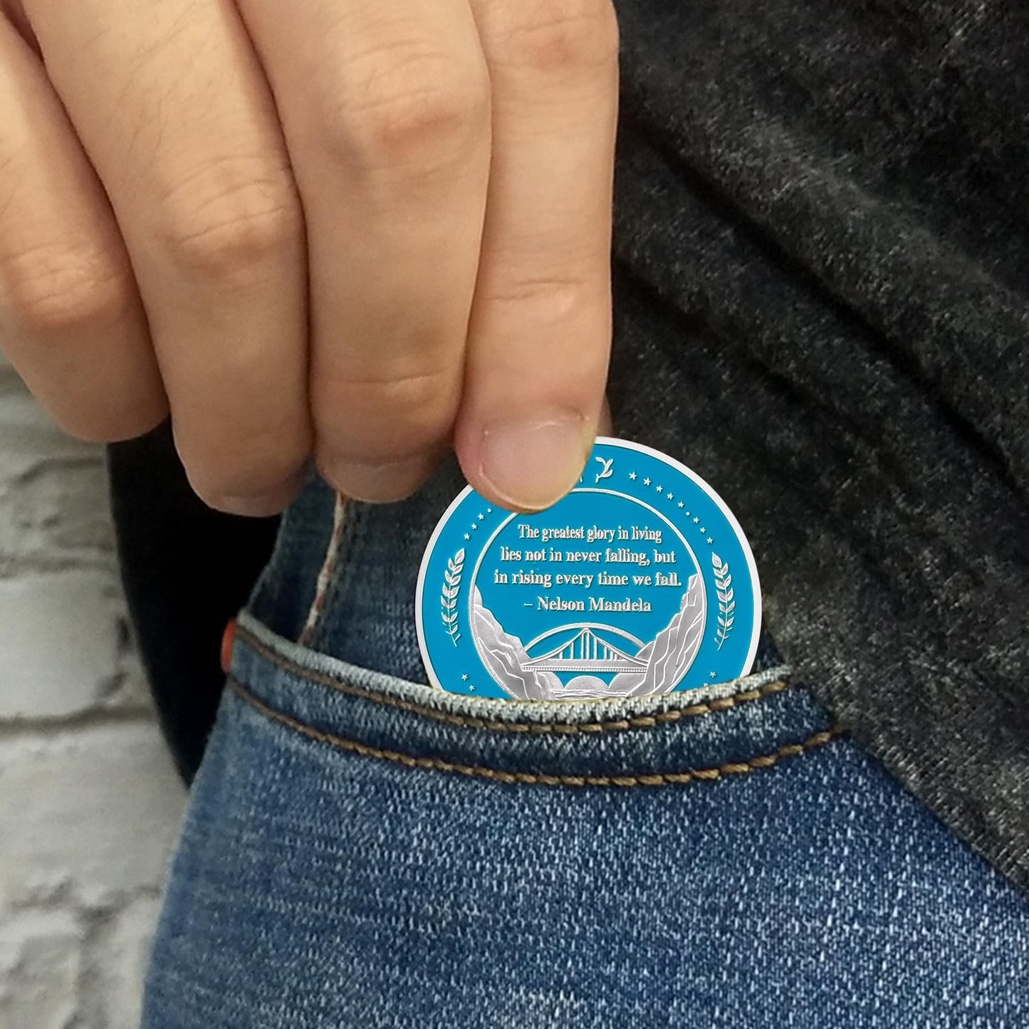 Personalized Mountain Cabin Sobriety Coin mysite