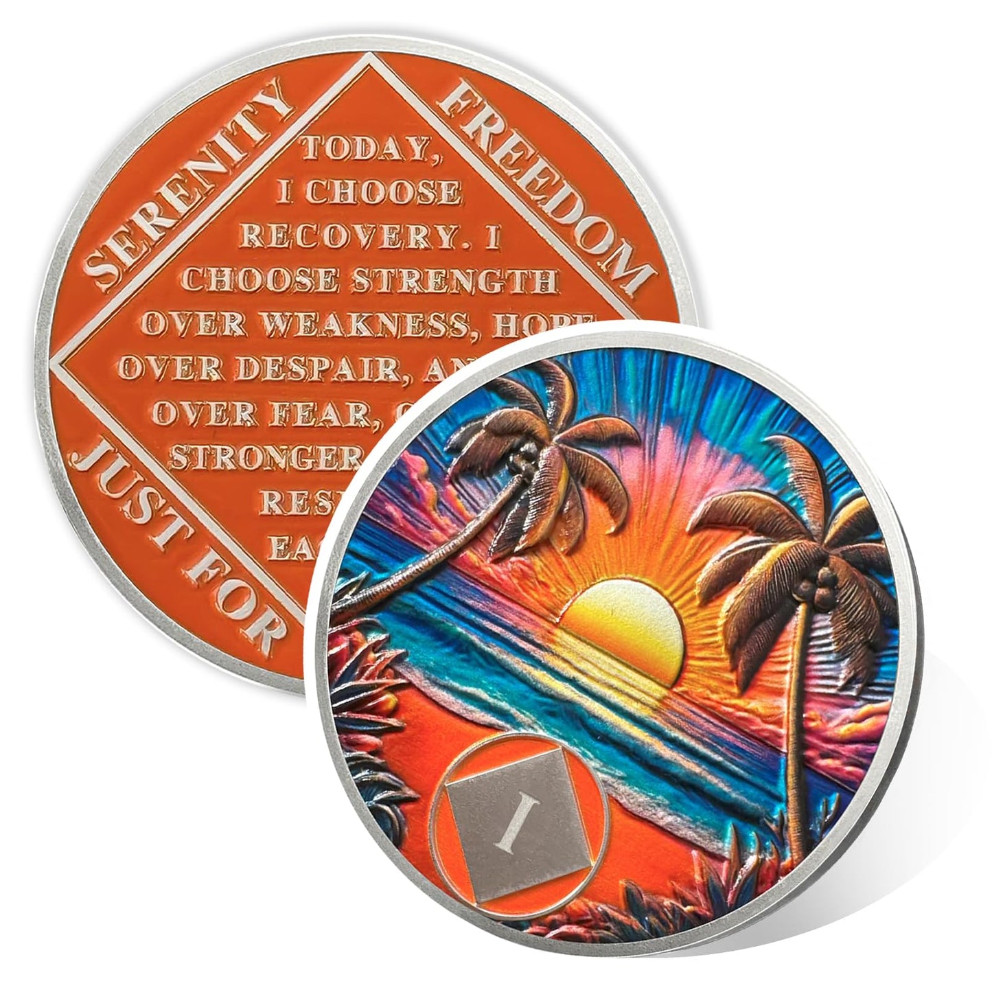 Personalized Beach Sunset NA Recovery Coin mysite