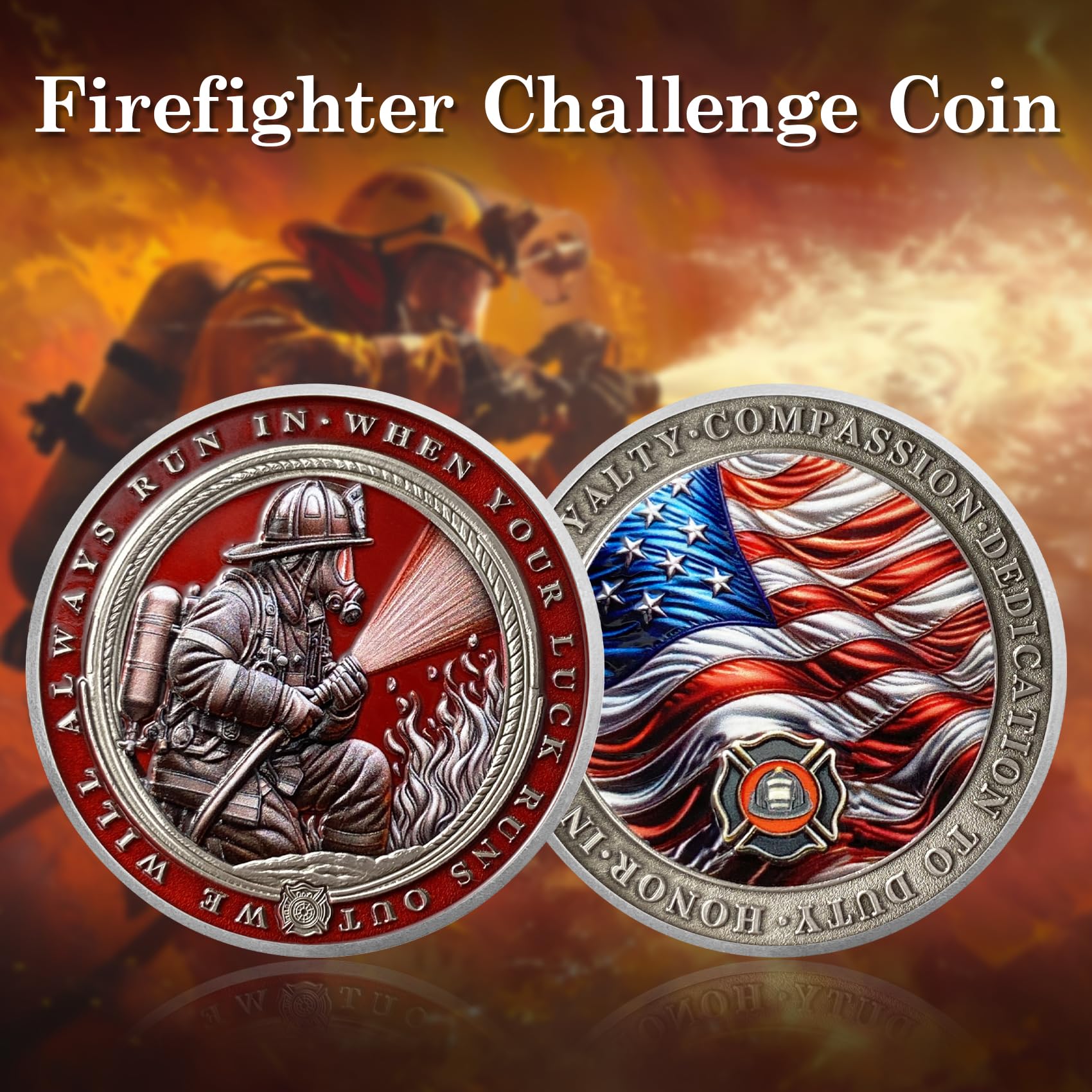 Firefighter Run Towards The Fire Rescue Challenge Coin mysite