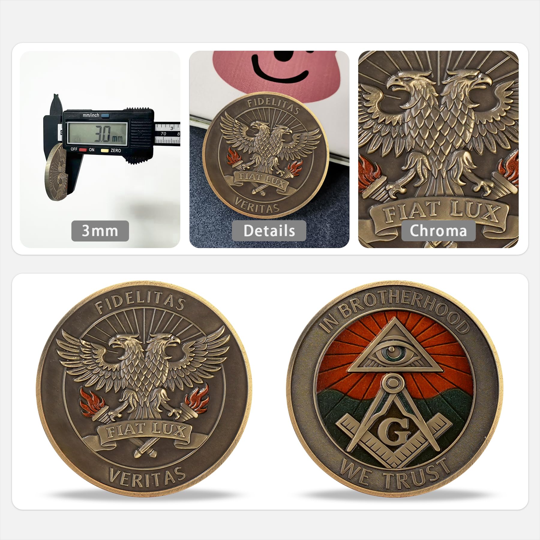 Fidelitas Veritas Fiat Lux Masonic Commemorative Coin mysite