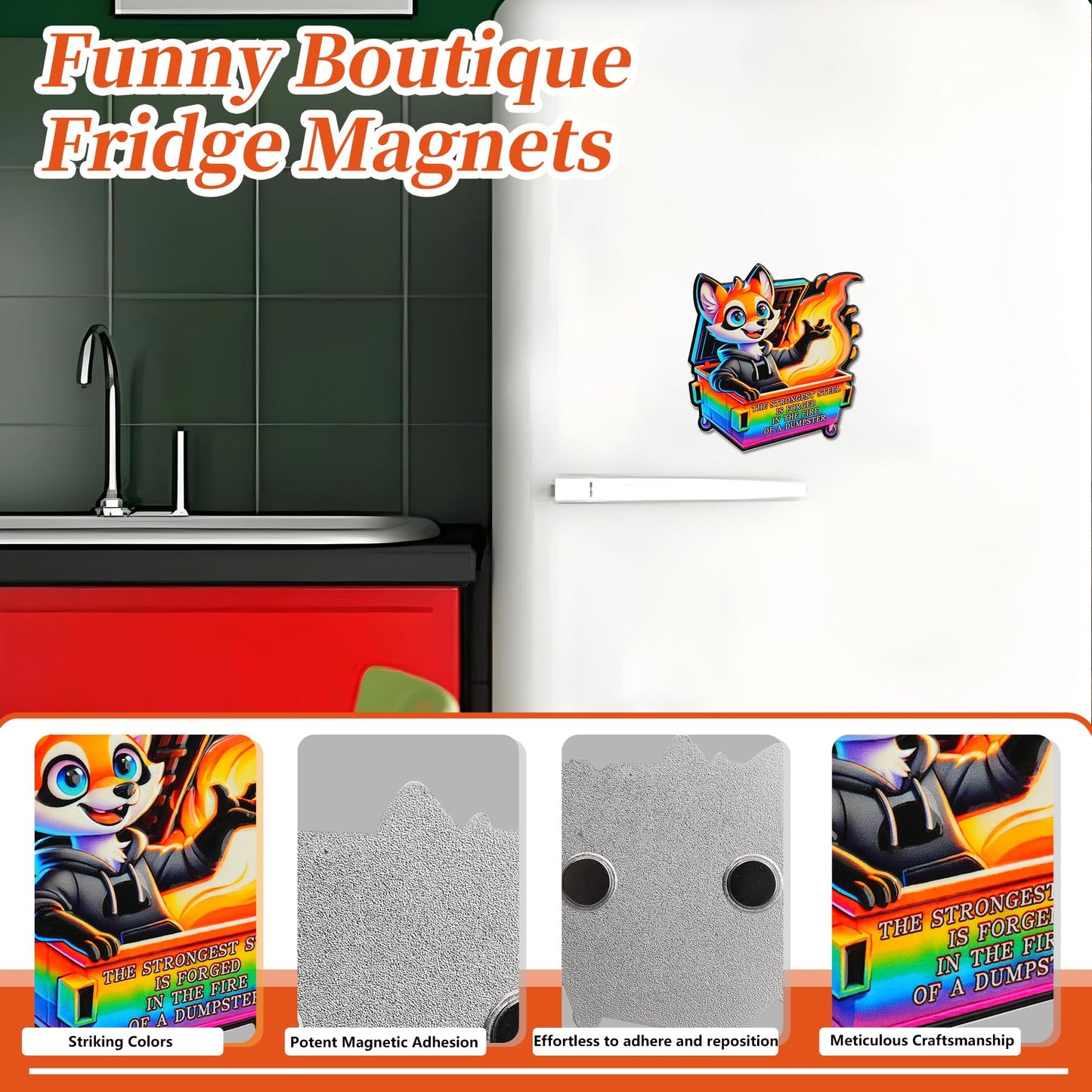 Dumpster Fire Fox Fridge Magnets mysite