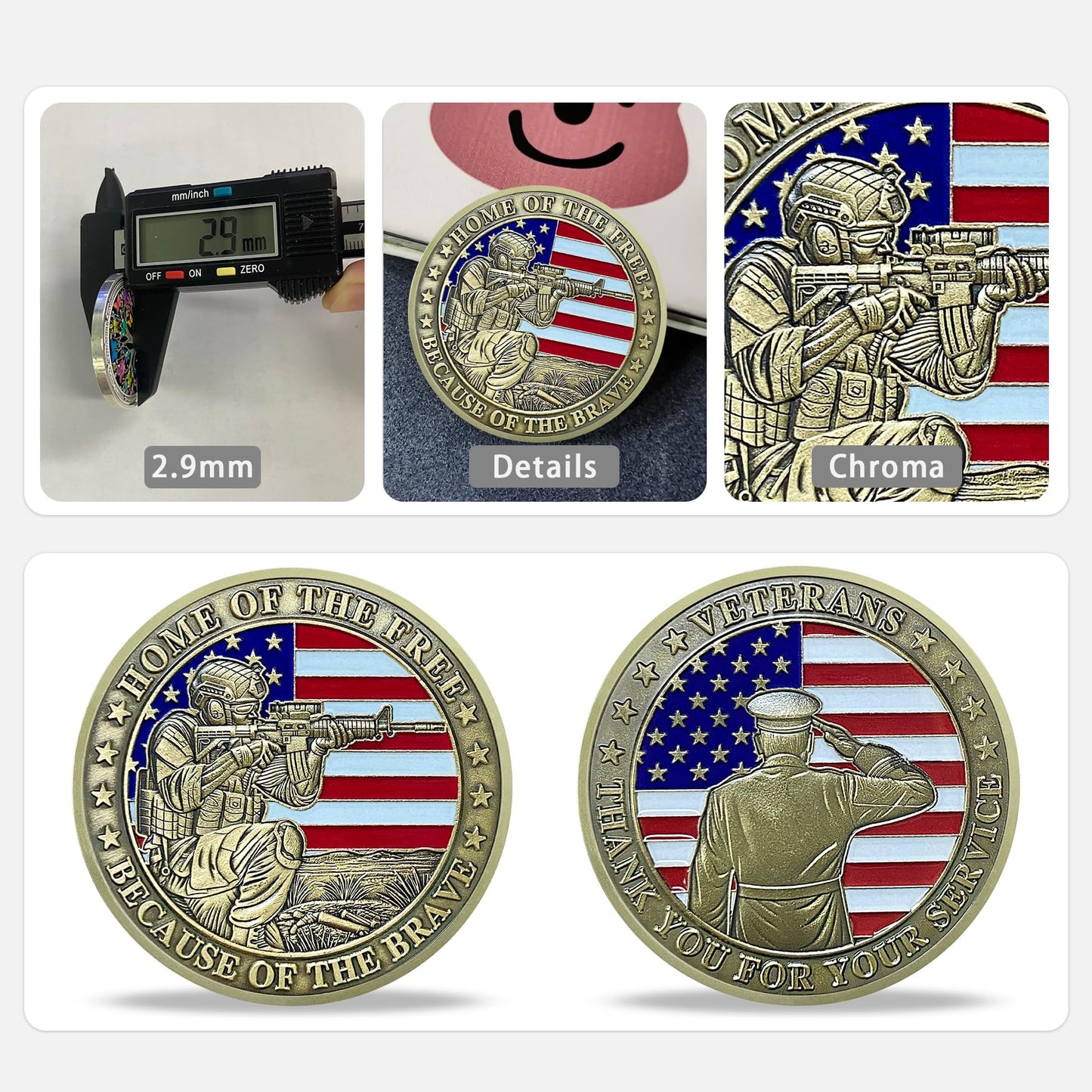 Battlefield and Rifle-wielding Patriotic Military Veterans Challenge Coin mysite