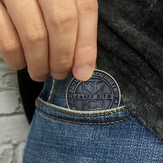 Carpe Diem Motivational Stoicism Memento Mori Challenge Coin mysite