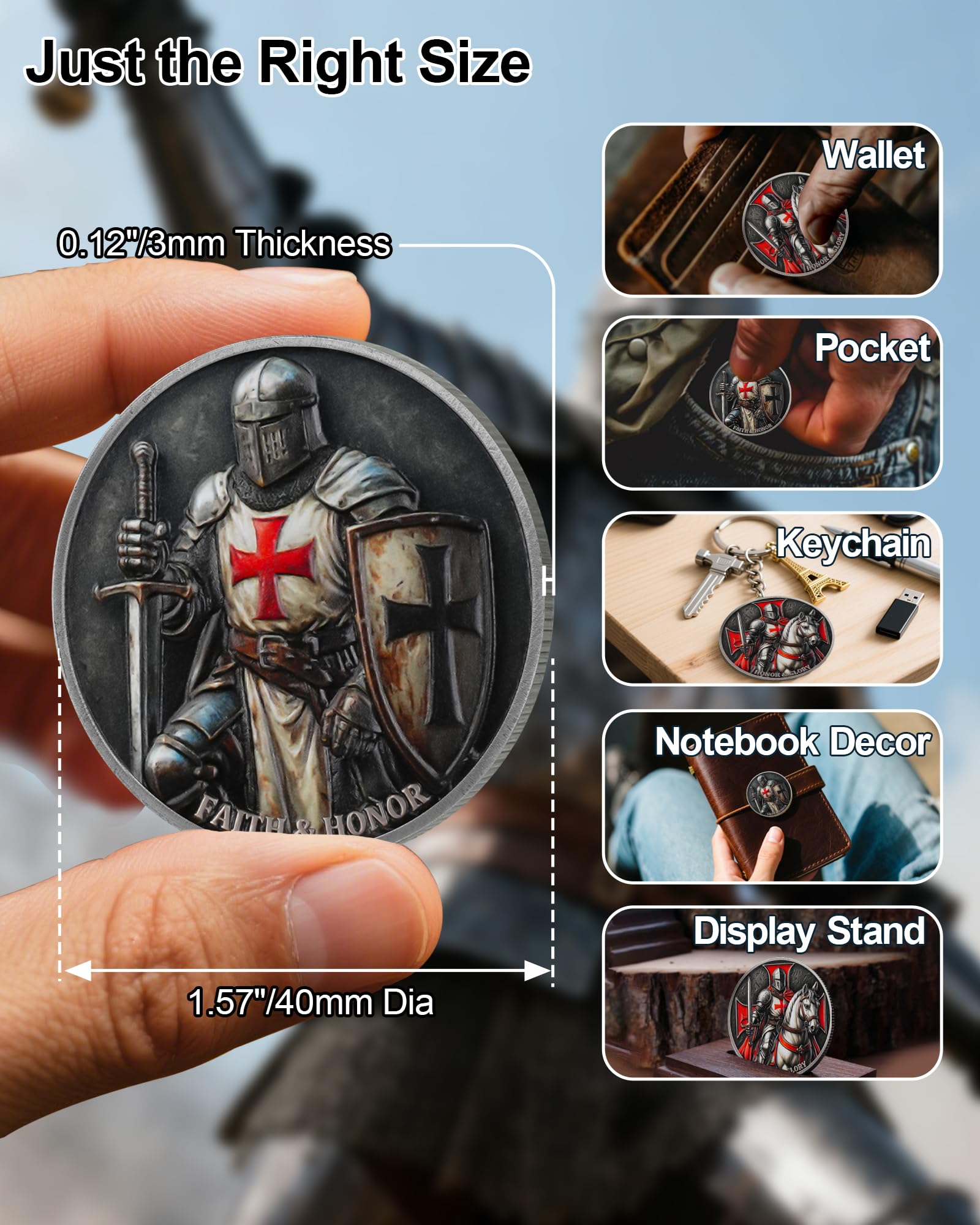 Knights Templar Challenge Coin with Red Cross mysite