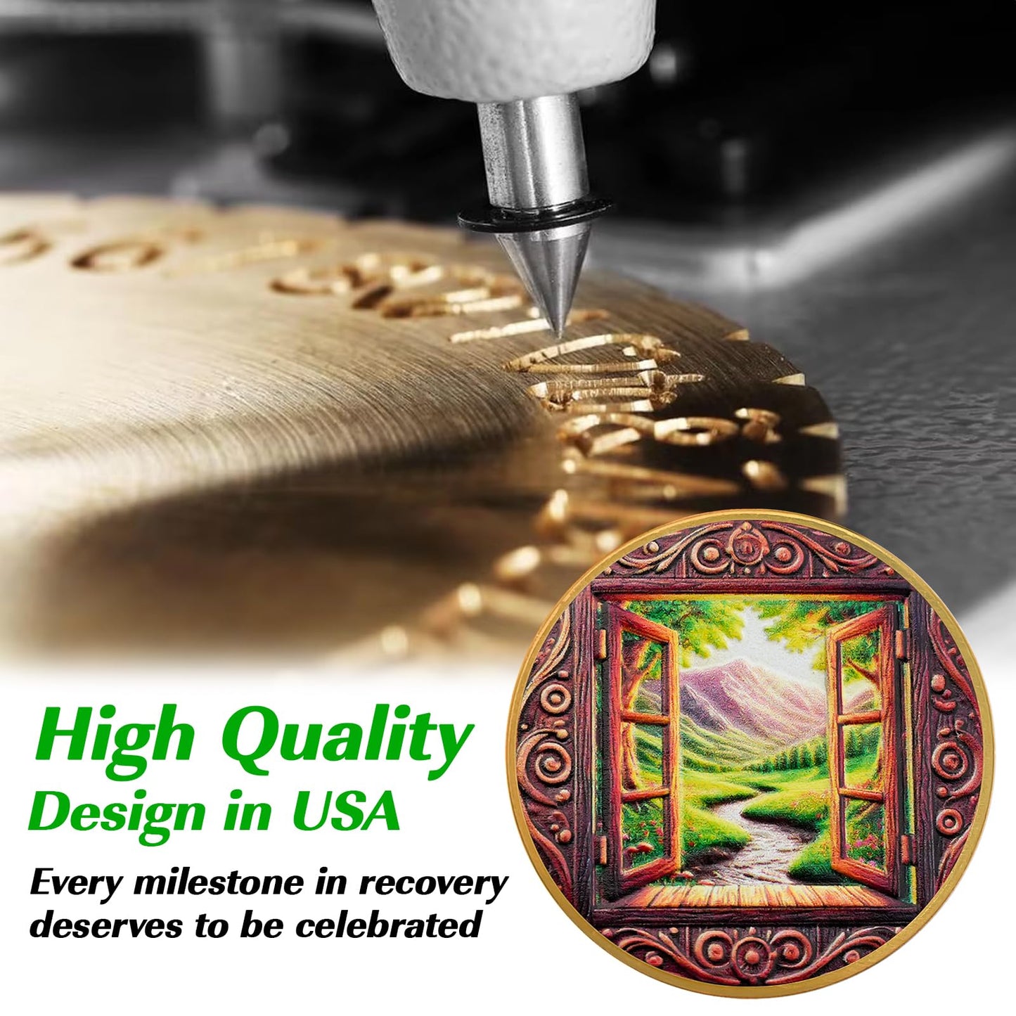 Personalized Window of Clarity Sobriety Coin mysite