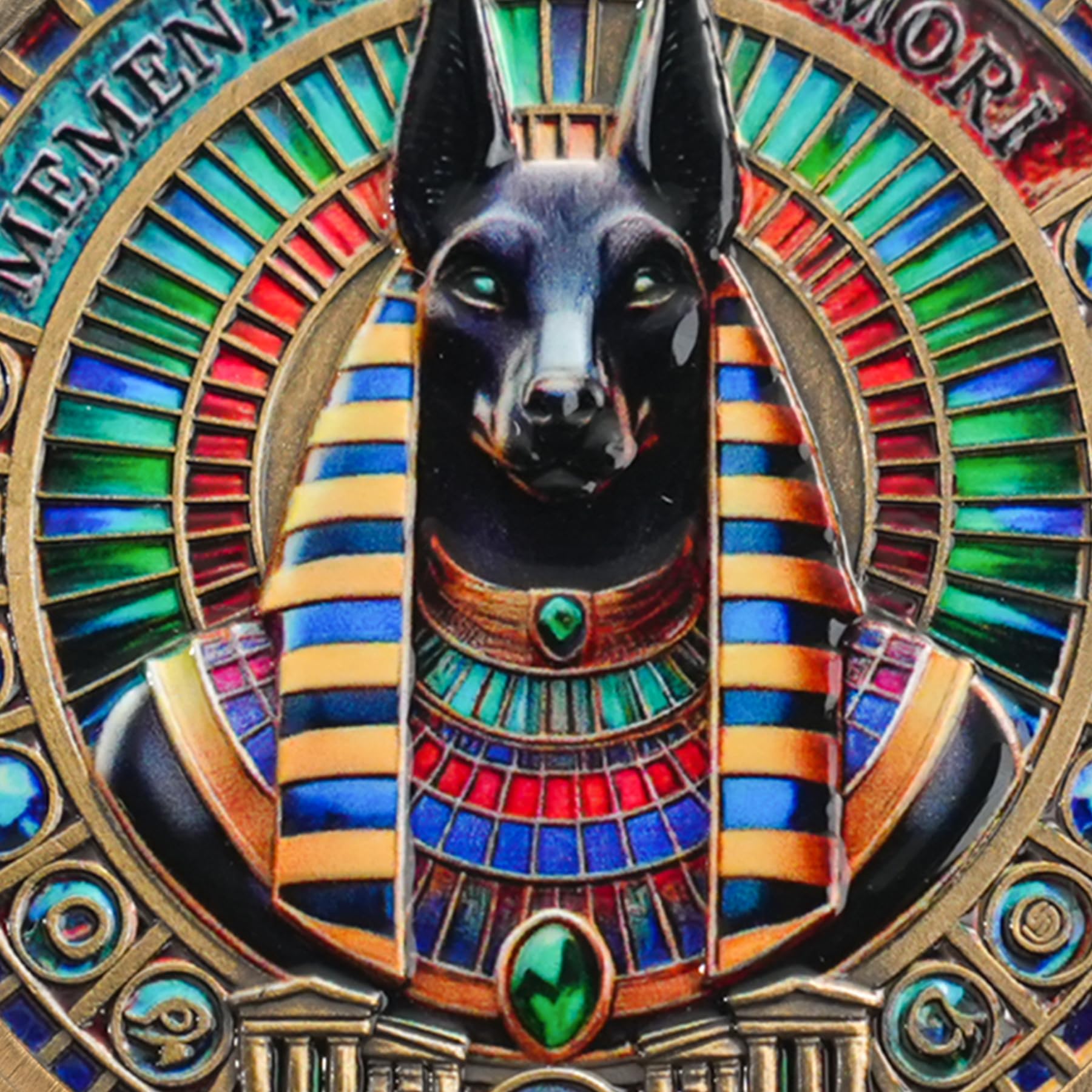 Colorful Anubis Inspirational Symbol of Protection Religious Coin mysite