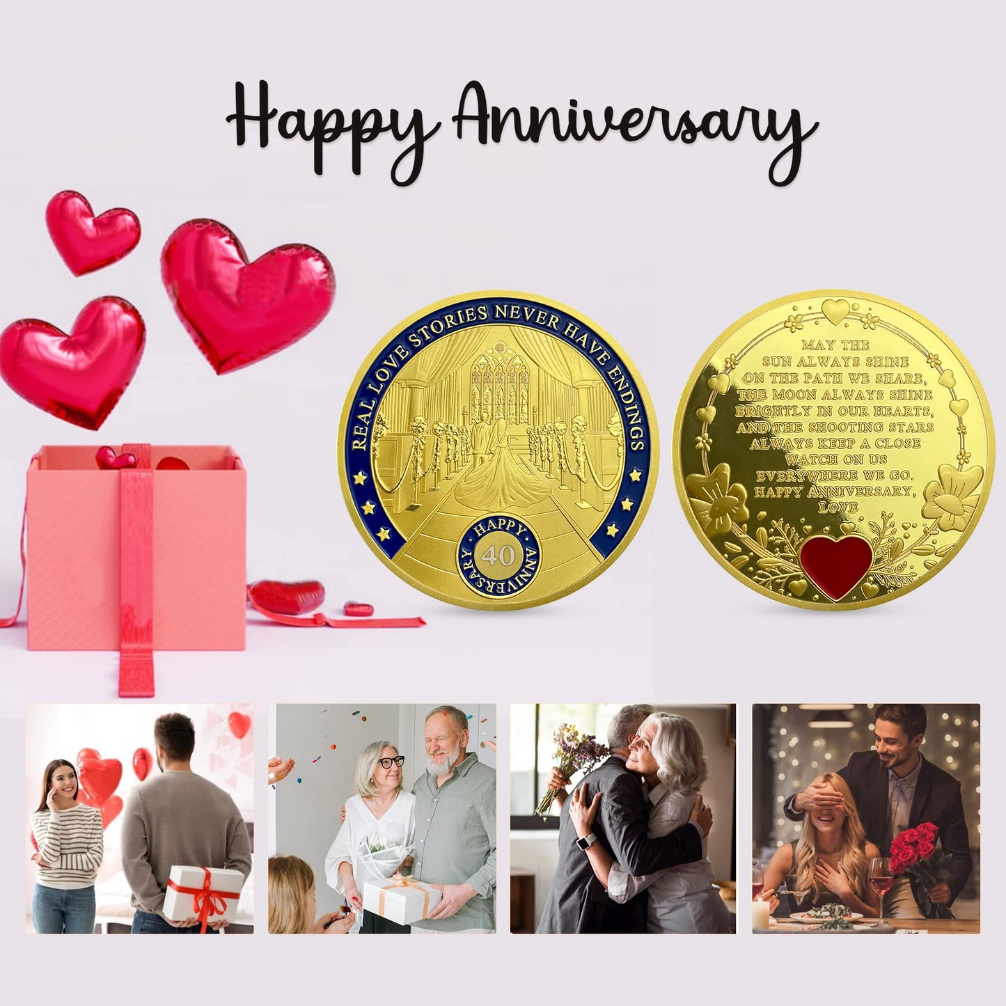40th-60th Anniversary Couple Wedding Ceremony Keepsake Coin mysite