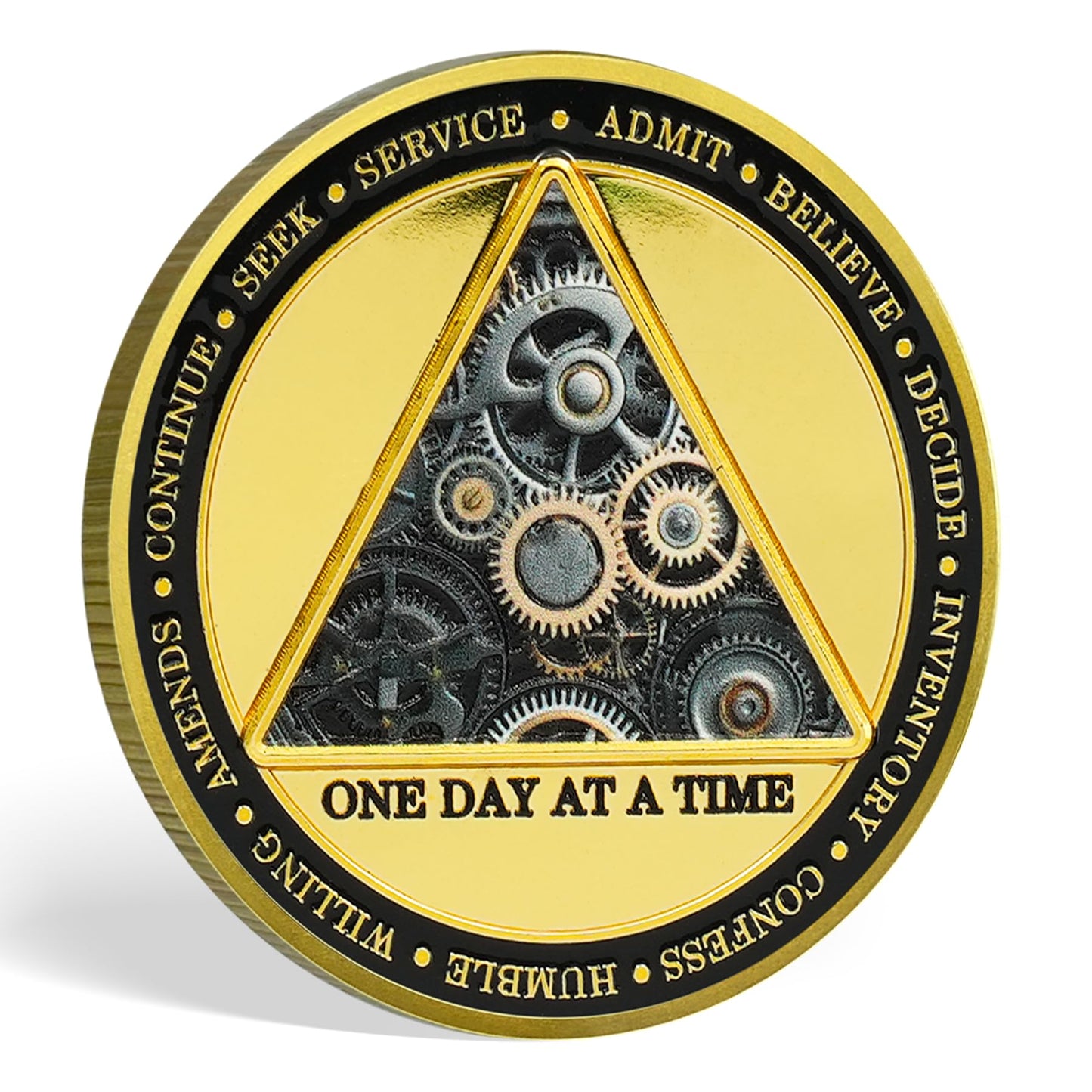 Clock & Gear Design 12 Steps Sobriety Coin mysite